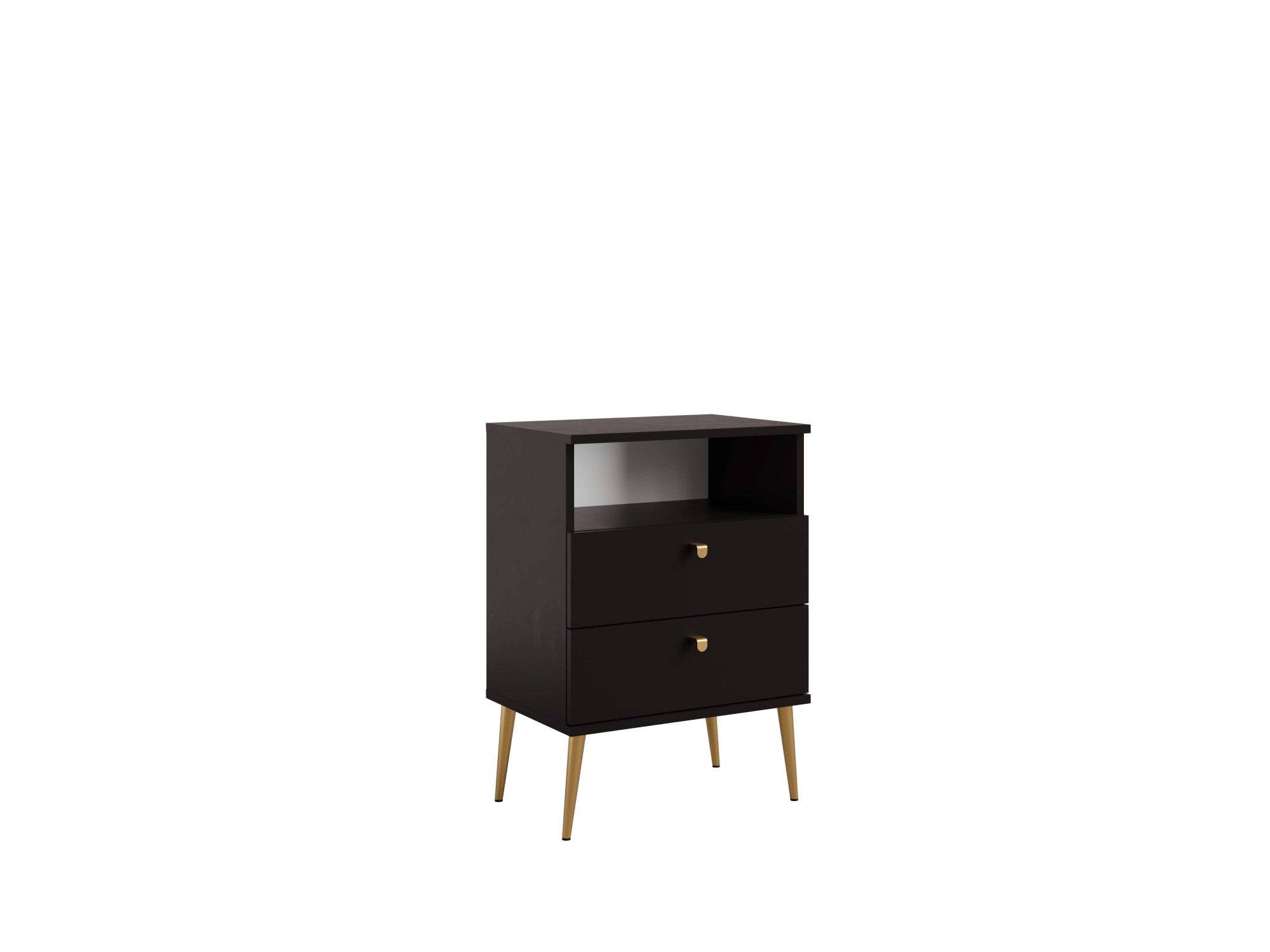 OTTO home Nachttisch "Elyriia Nachtkommode mit 2 Schubladen und Fach, Premium-Qualität" mit viel Stauraum, modernes Design, pflegeleicht und robust