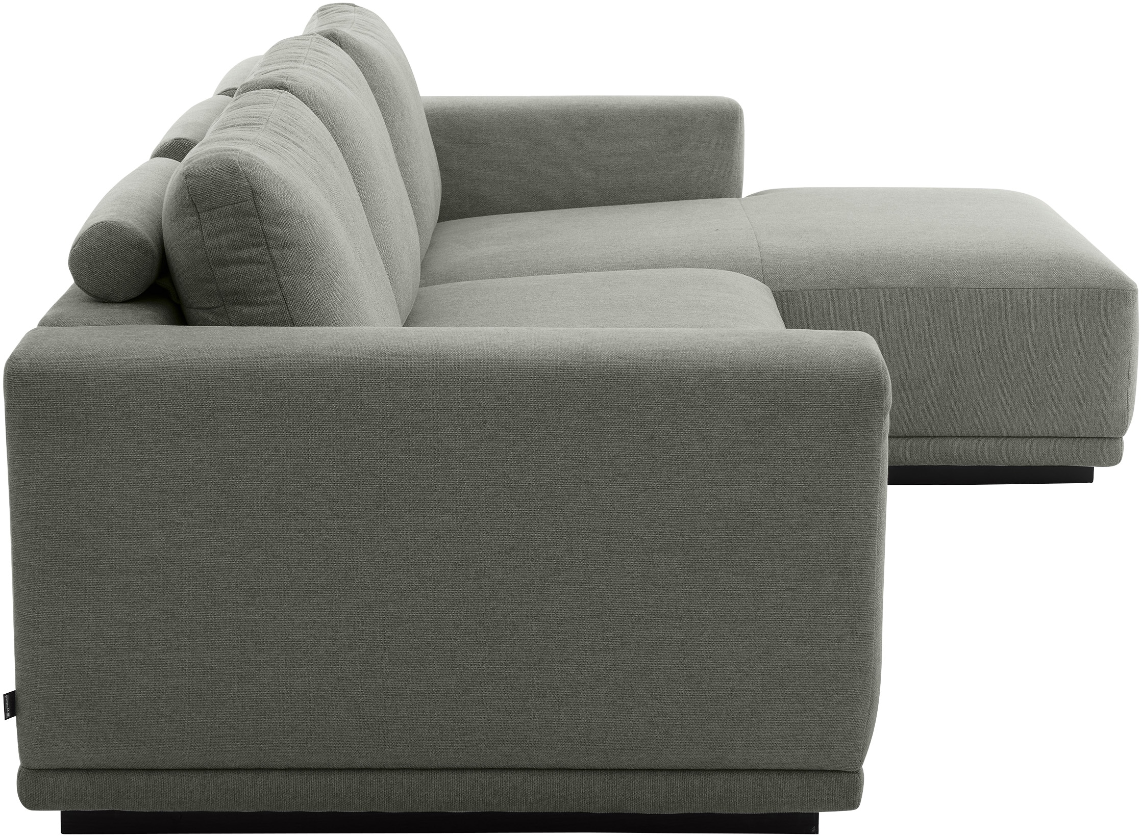 Musterring Canapé d'angle »JustB! PM200, Holzrahmen in schwarz, wahlw. Sitzvorzug, Breite 316cm« canapé d'angle gauche & chaise longue droite, avec accoudoirs, coussins de dossier inclus
