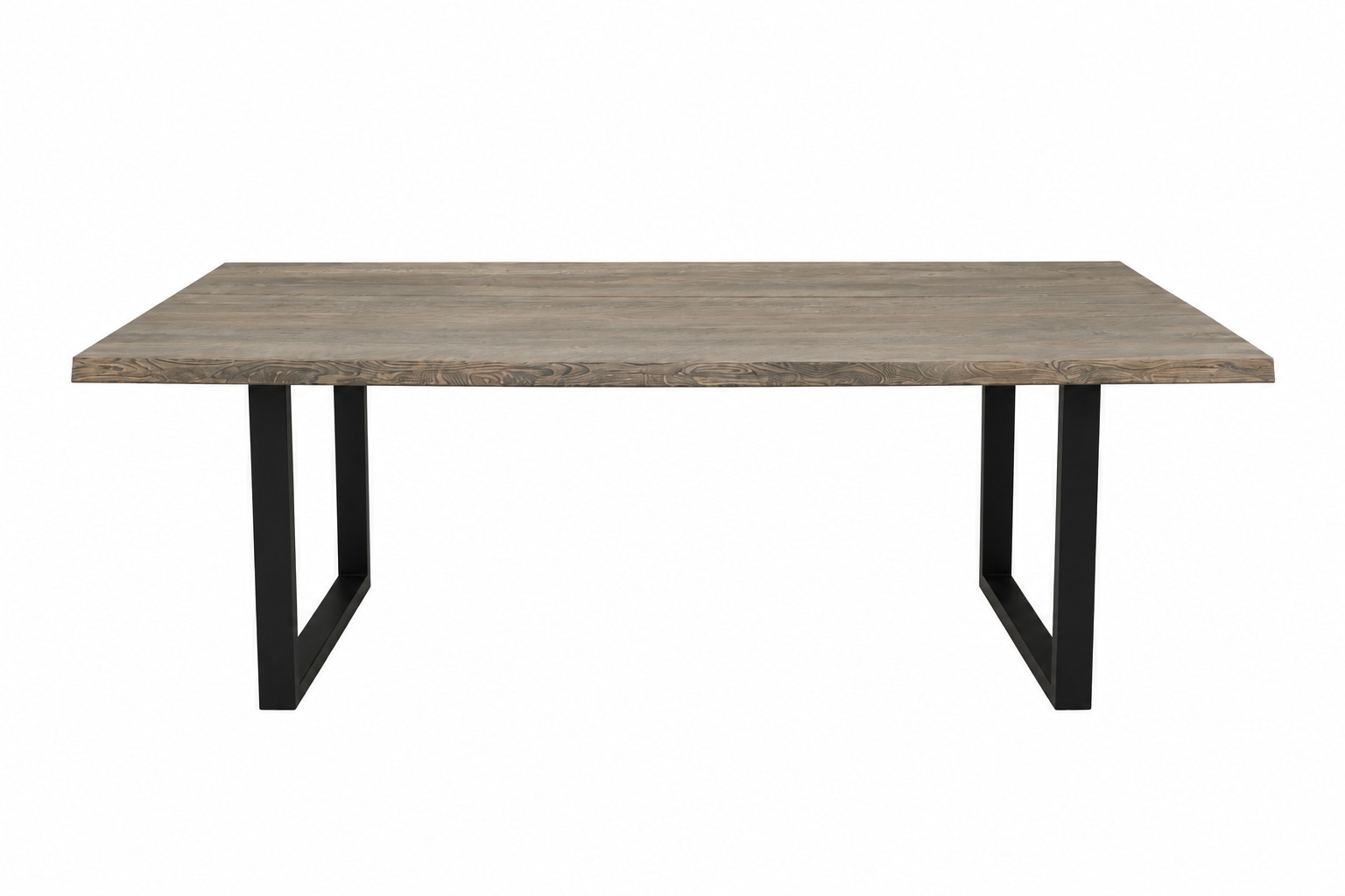GOODproduct Esstisch »»AARHAUS« Speisetisch, Küchentisch, Wohntisch, Esszimmertisch« Wildeiche geölt Natur/Smoke, Baumkante, U-Gestell schwarz Metall