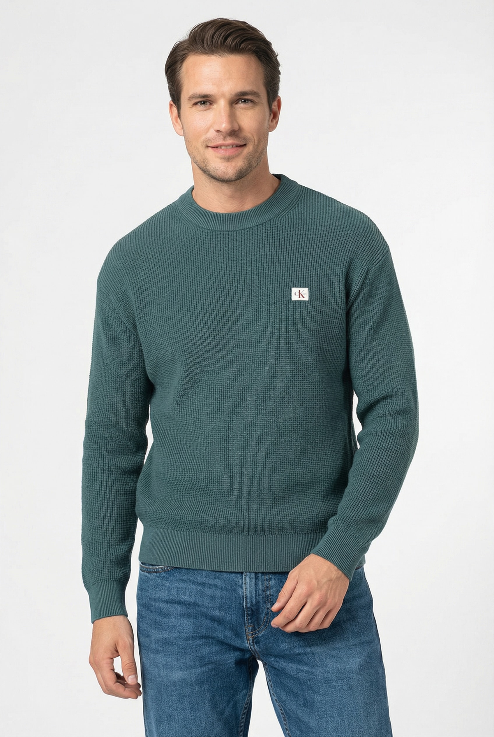 Image of Calvin Klein Jeans Rundhalspullover "LS EZ COTTON WAFFLE CRWNK SWTR 9" Rundhalsausschnitt, regular fit
