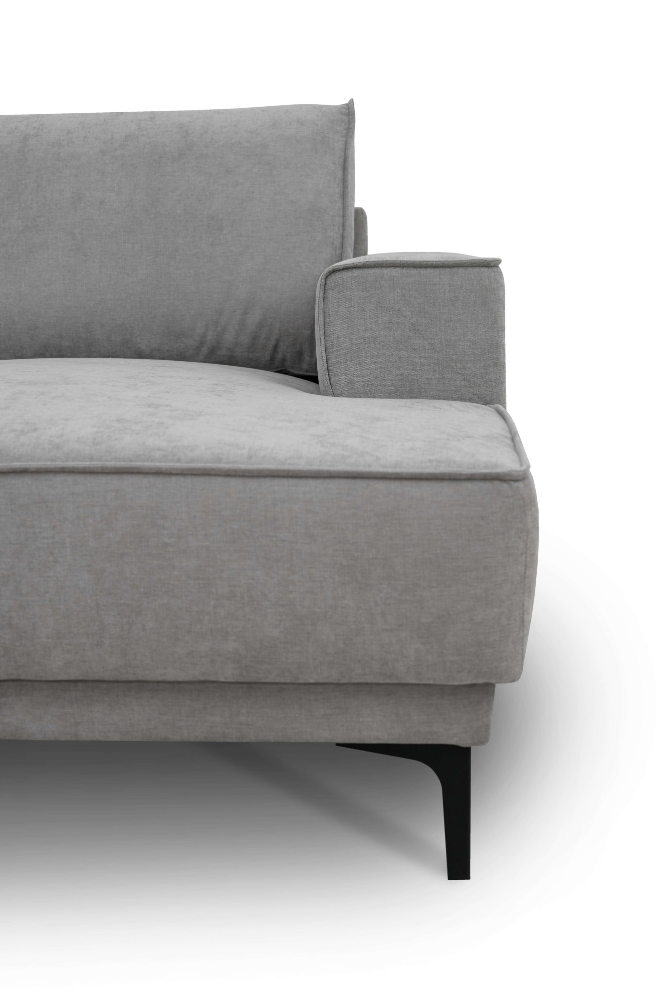 PLACES OF STYLE Wohnlandschaft »XXL Sofa Oland, Struktur, Flachgewebe, Luxus-Microfaser, Boucle« U-Form, 345 cm, Wellenunterfederung, Skandi-Design, Metallfüsse