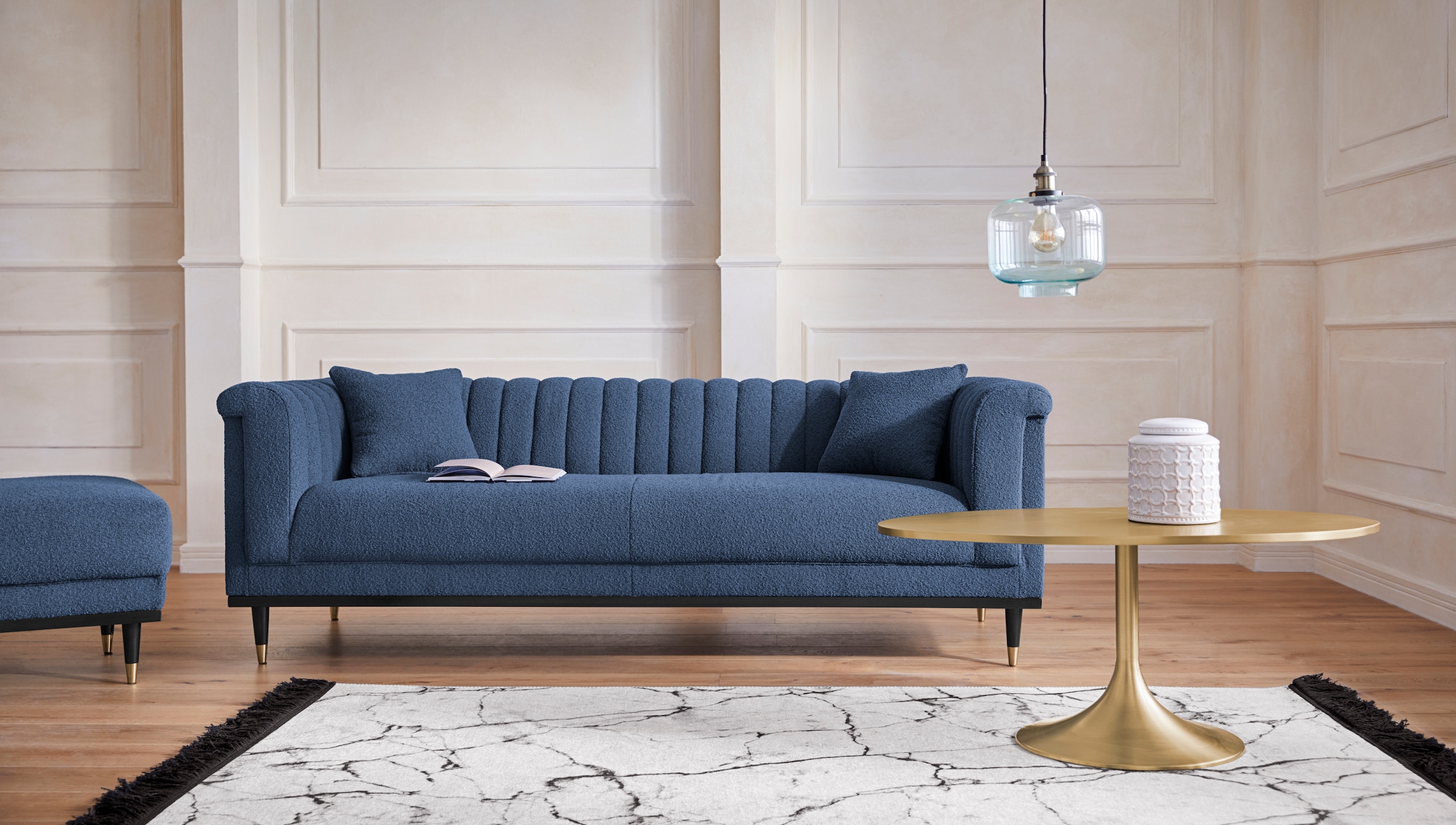 Image of Guido Maria Kretschmer Home&Living 3-Sitzer »Chamby New«, im Bouclé-Strukturbezug mit Steppung im Lehnenbereich bei Ackermann Versand Schweiz