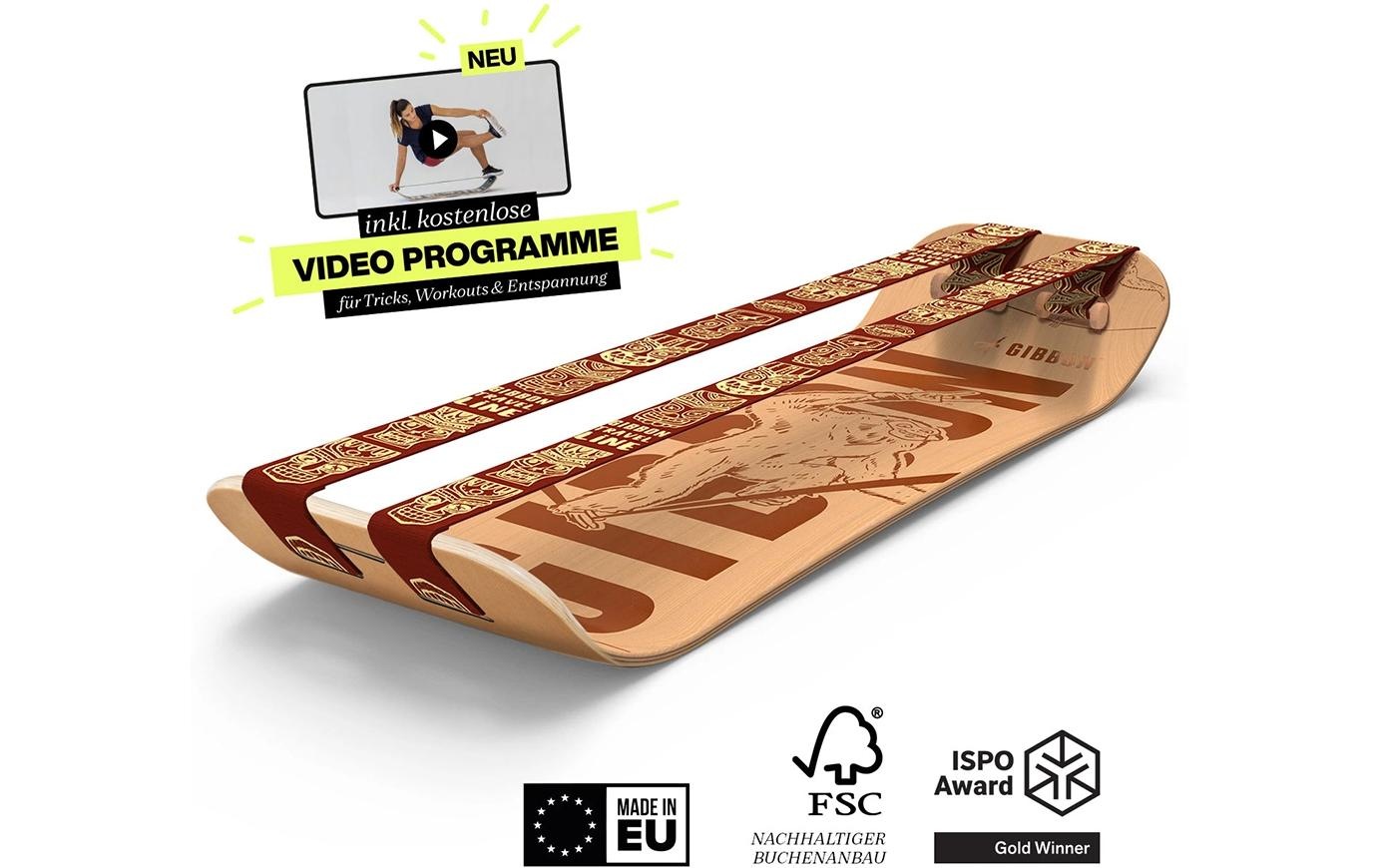 Gibbon Balanceboard »Slackboard Set Roots Rocker Trave l Set Buche«