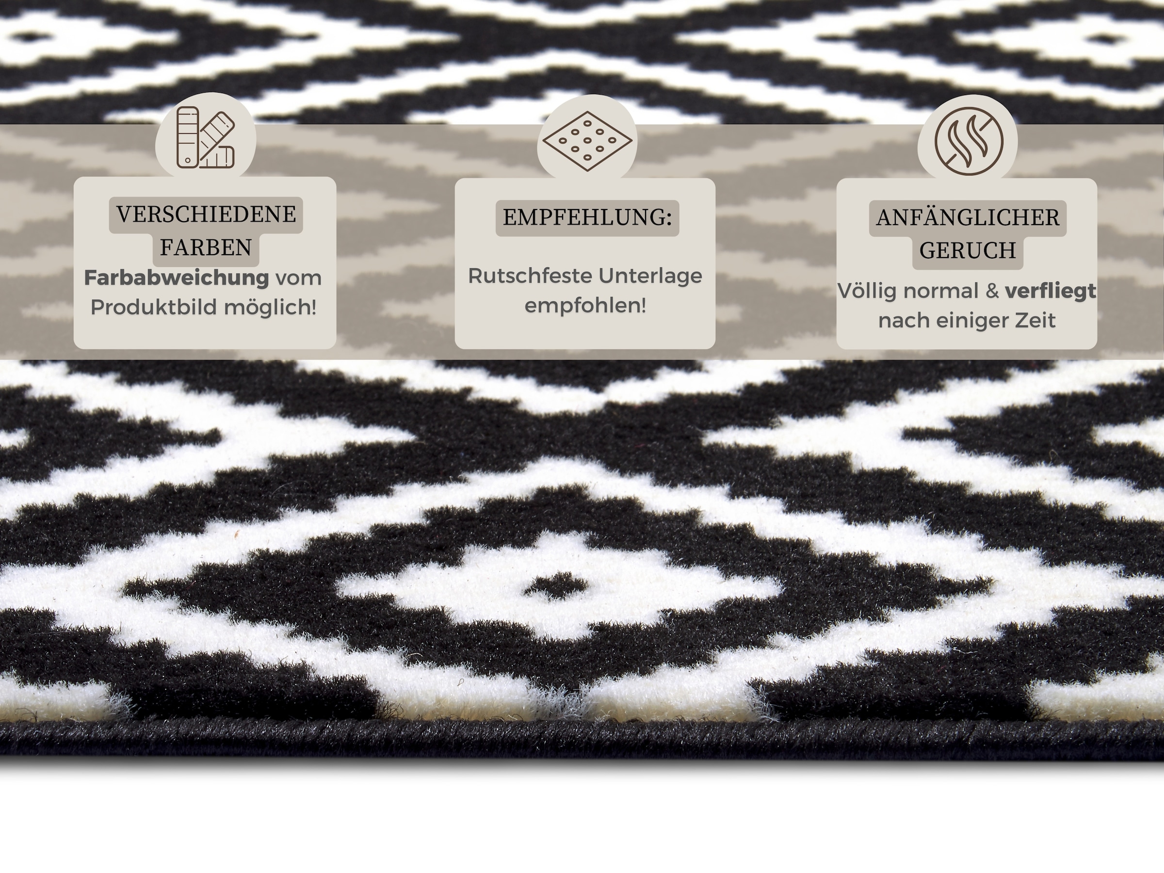 HANSE Home Teppich »Raute«, rechteckig, 9 mm Höhe, Läufer, Kurzflor, Skandi, Raute, Wohnzimmer, Schlafzimmer, Flur