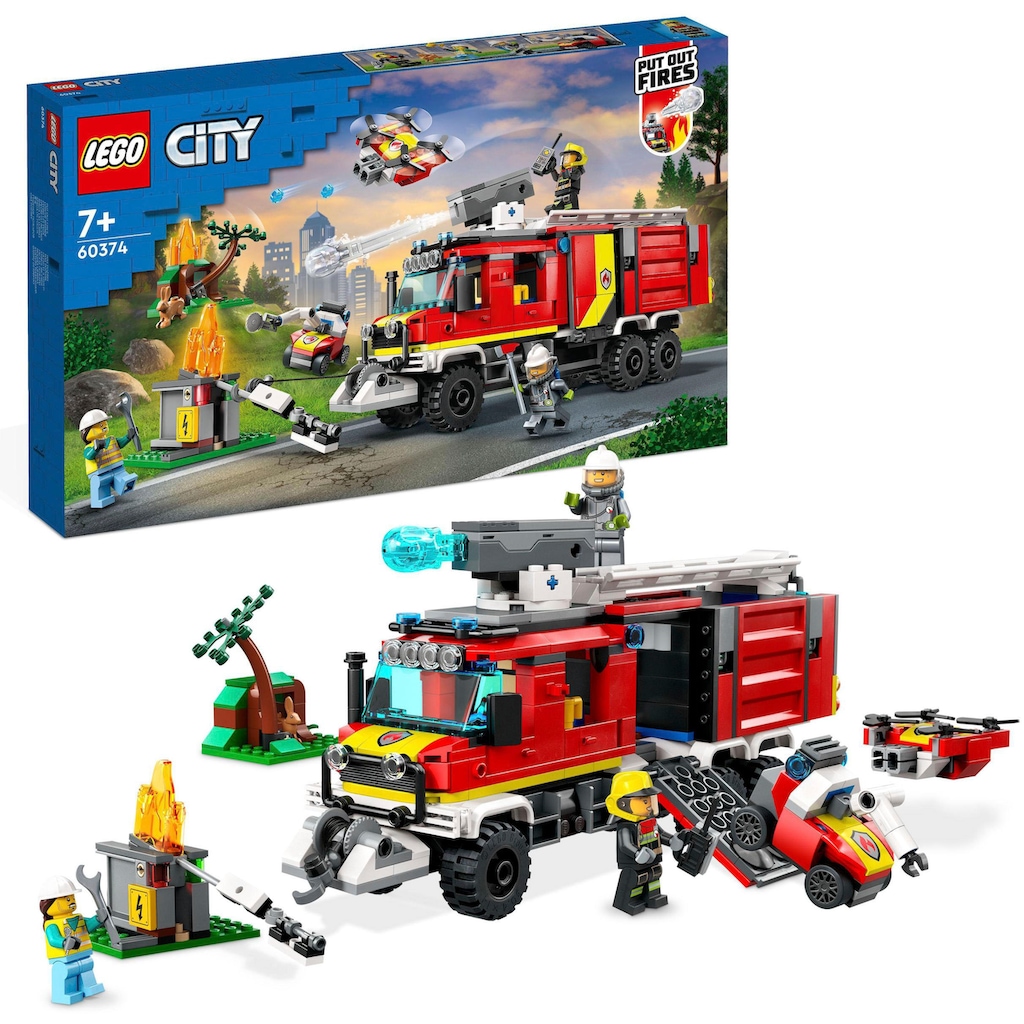 LEGO® Konstruktionsspielsteine »Einsatzleitwagen der Feuerwehr (60374), LEGO® City«, (502 St.), Made in Europe