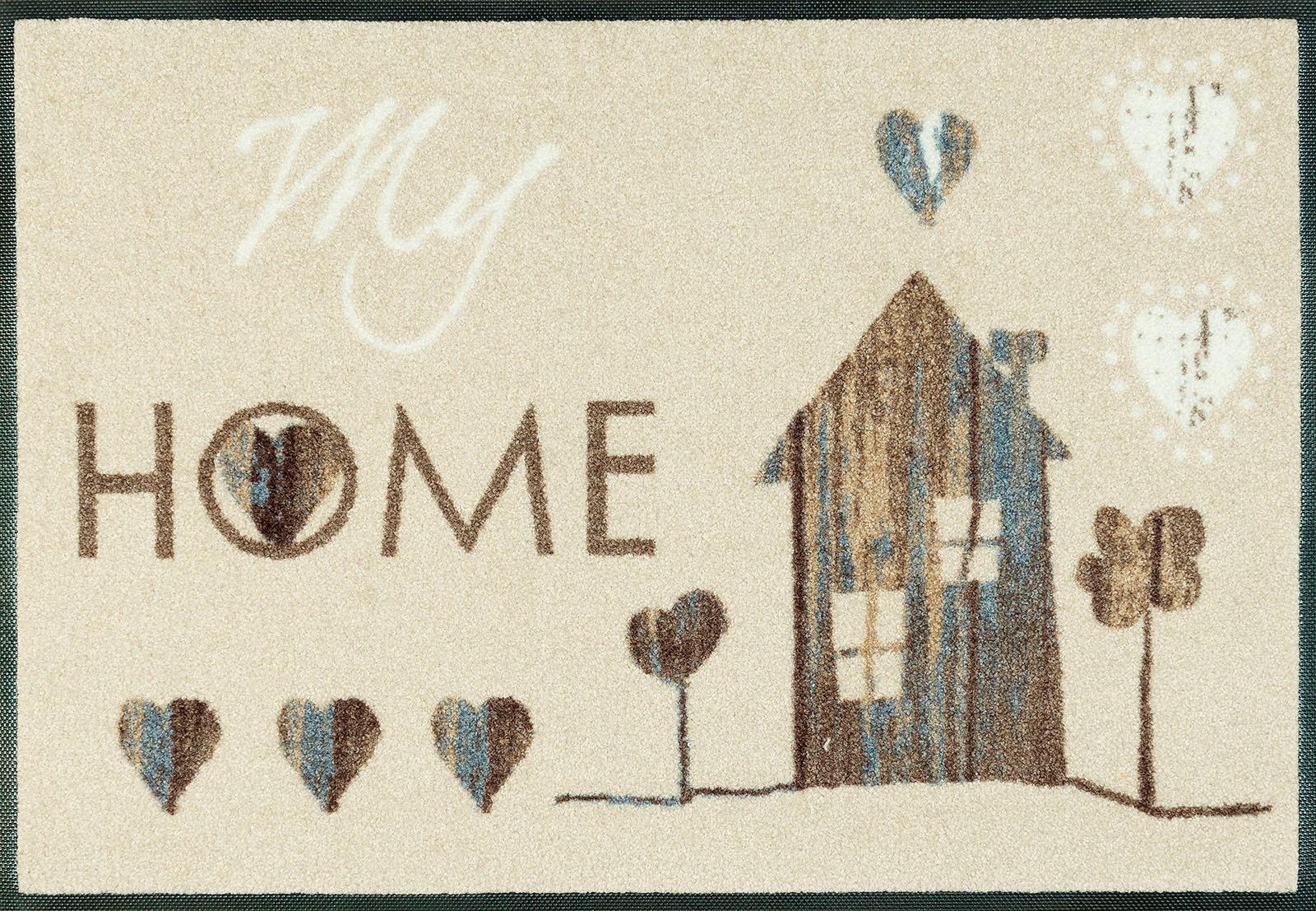 Image of wash+dry by Kleen-Tex Fussmatte »My Home«, rechteckig, 7 mm Höhe, Schmutzfangmatte, mit Spruch, rutschhemmend, In- und Outdoor geeignet, waschbar bei Ackermann Versand Schweiz