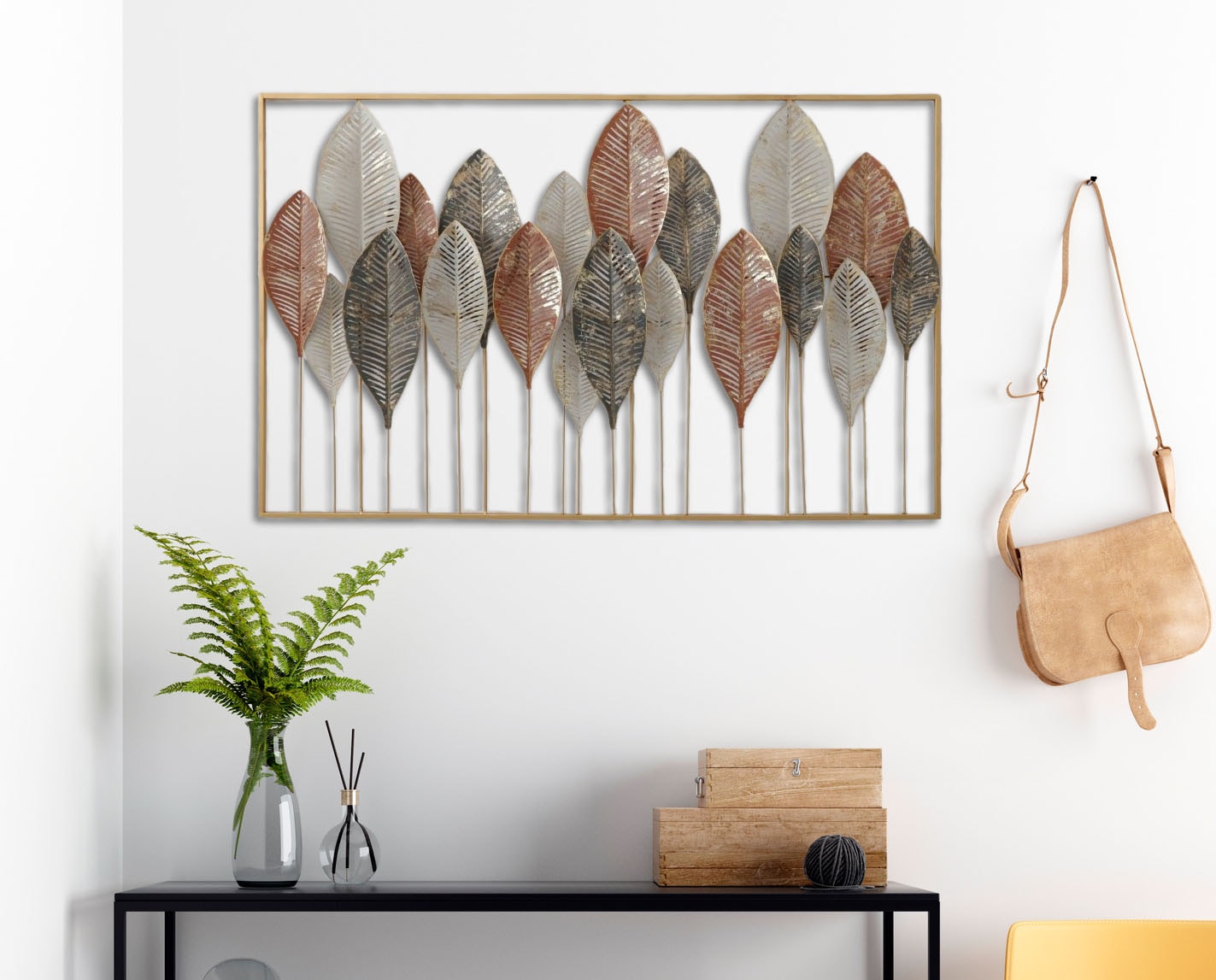 Bönninghoff Metallbild »HERBSTSTIMMUNG VERSCHIEDENE BLÄTTER 122x76 cm – Deko« Blätter | Blätterbilder | Pflanzen Wanddekoration