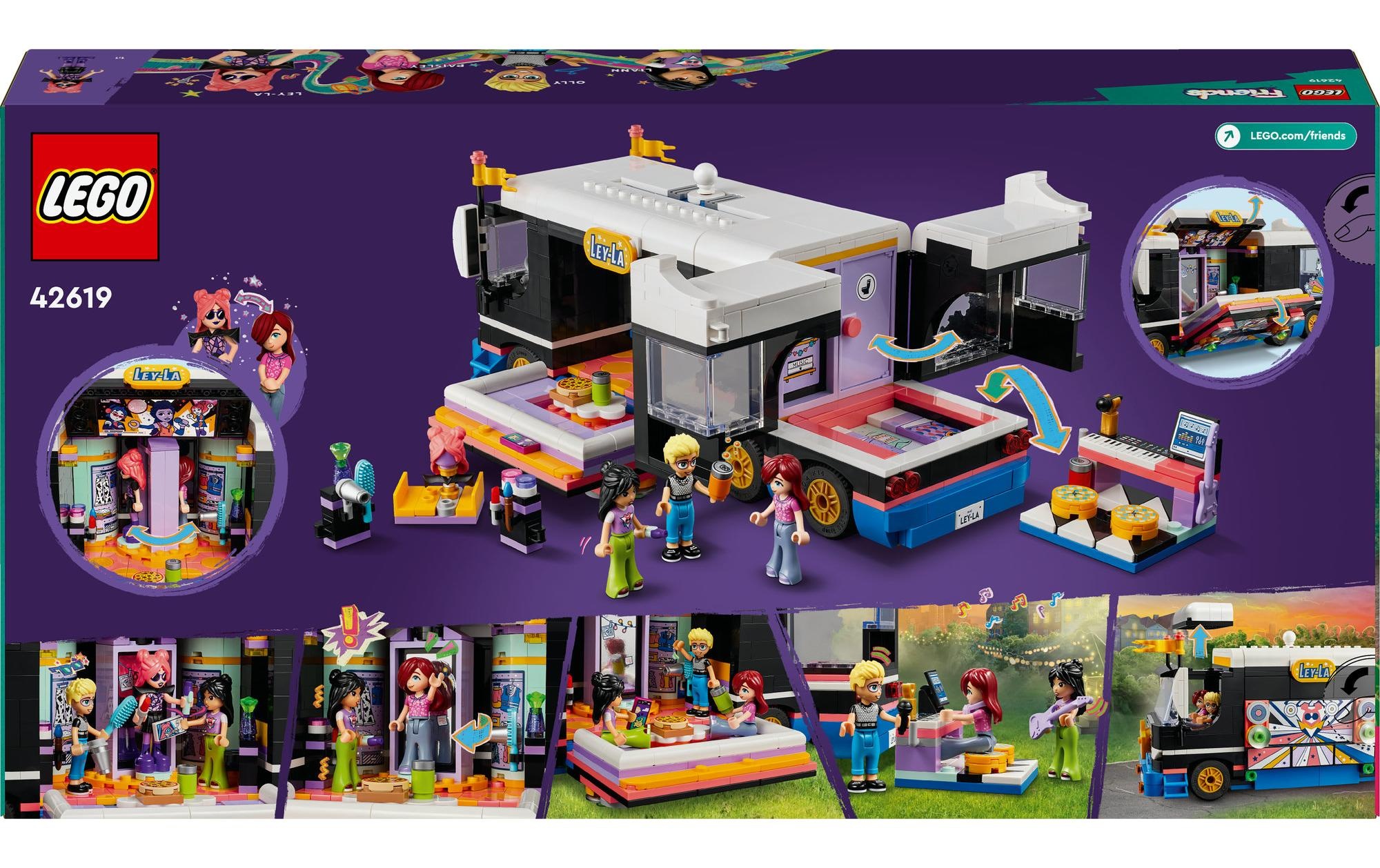 LEGO® Spielbausteine »Popstar-Tourbus 42619«, (845 St.)