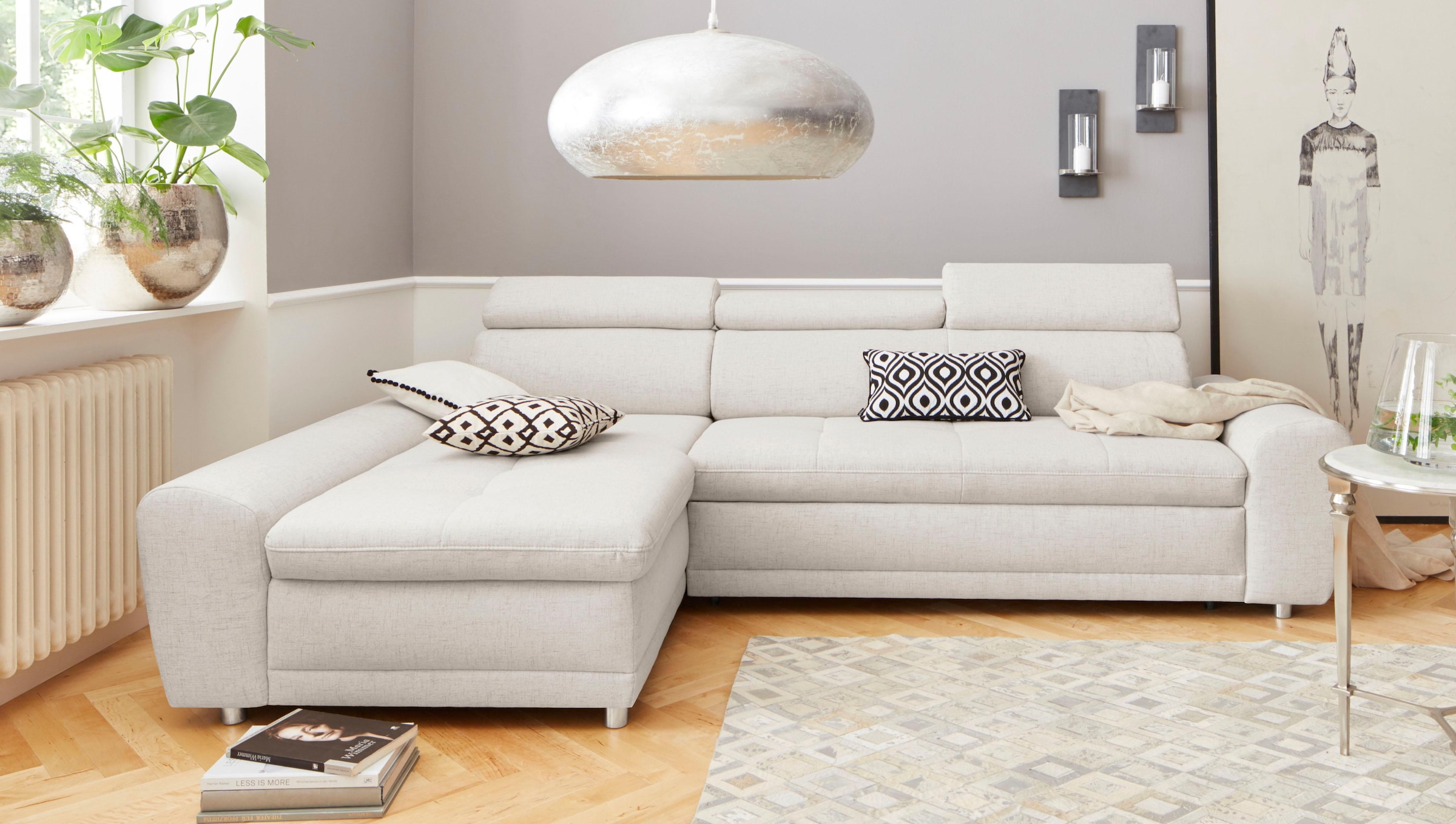 Image of sit&more Ecksofa "Riva L-Form" inklusive Kopteilverstellung, wahlweise mit Bettfunktion