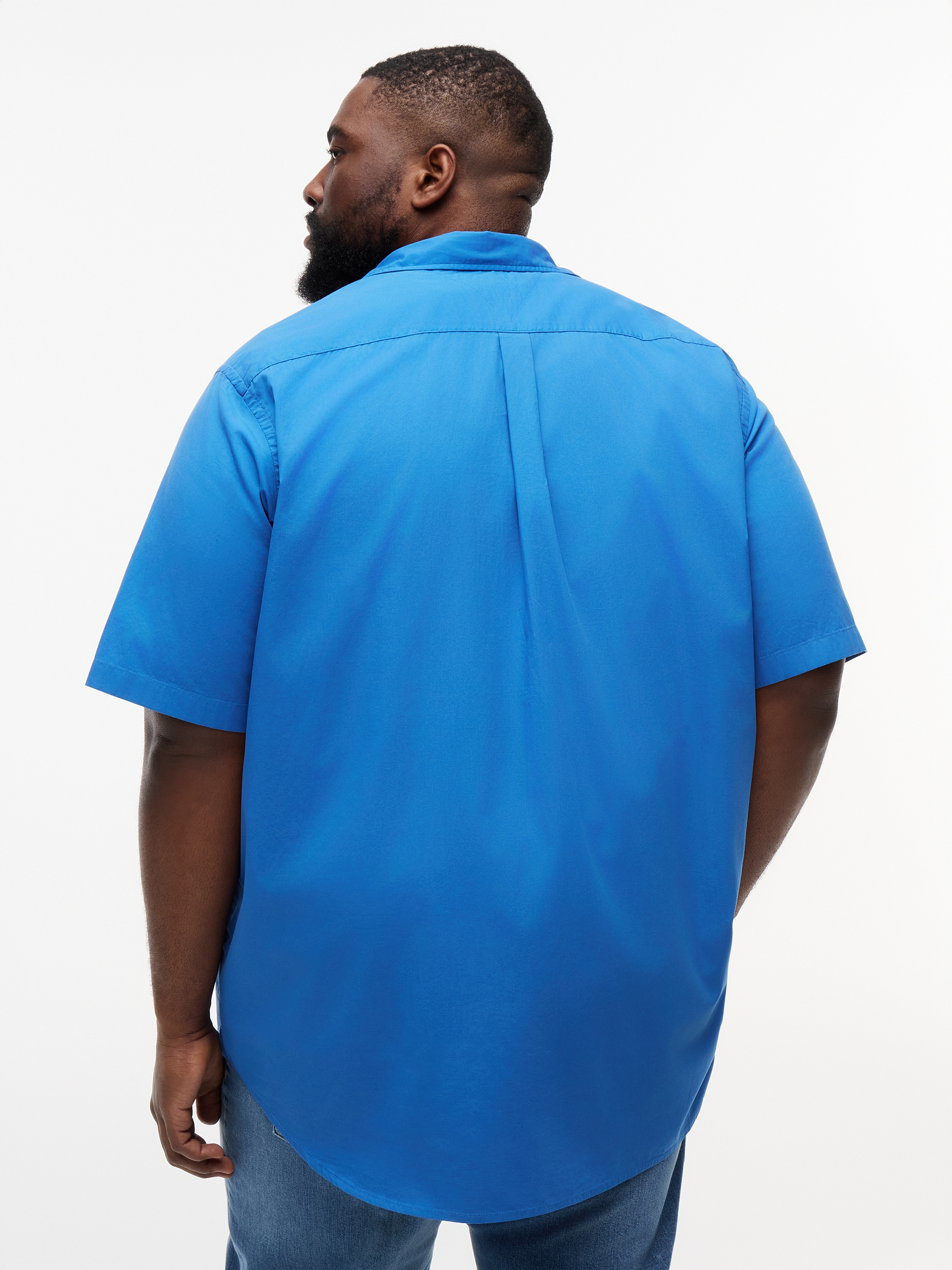 Image of Tommy Hilfiger Big & Tall Kurzarmhemd "BT-FLEX POPLIN SOLID" Grosse Grössen