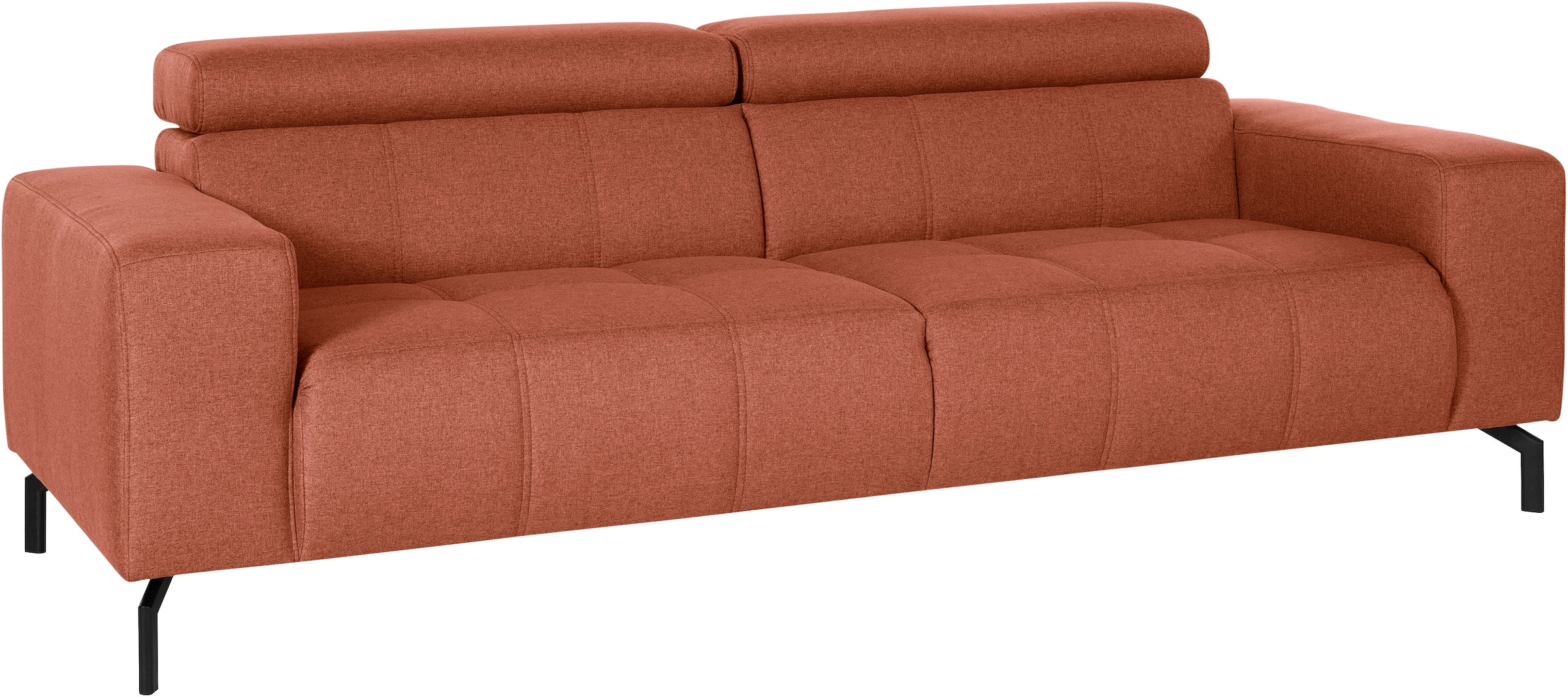 DOMO collection 2,5-places »Cunelli , moderne Sitznähte als Designelement, fester Sitzkomfort« whlw. verstellbare Kopfteile, passend für gängige Saugroboter