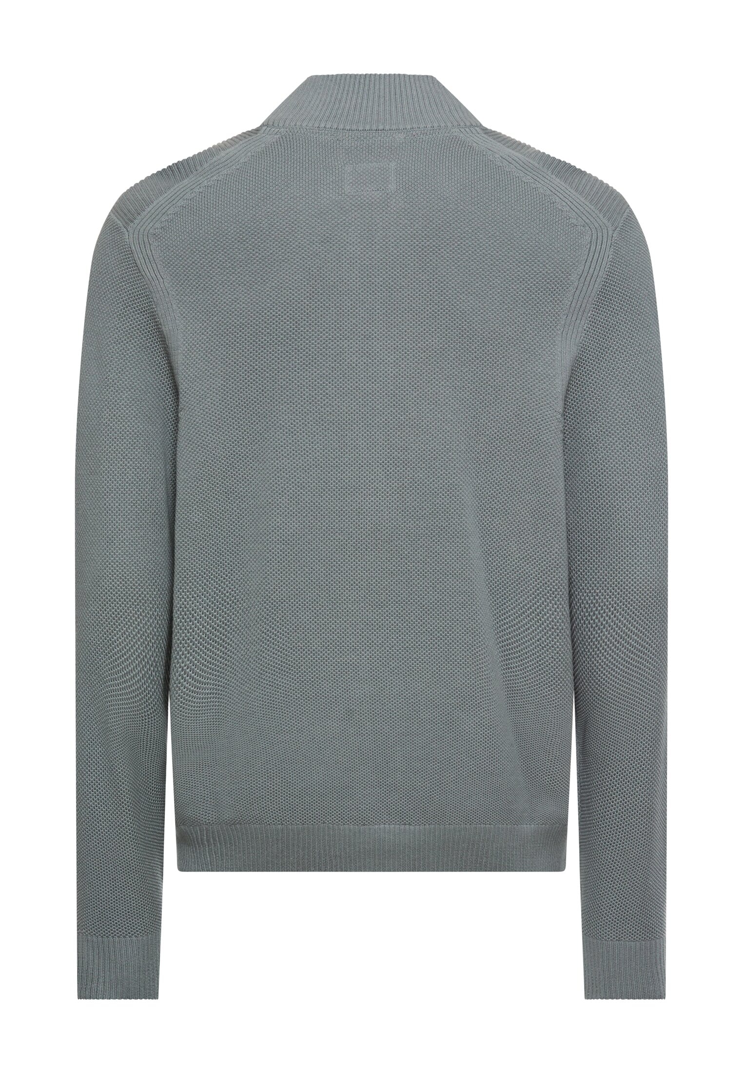 camel active Strickjacke mit Reissverschluss und Stehkragen