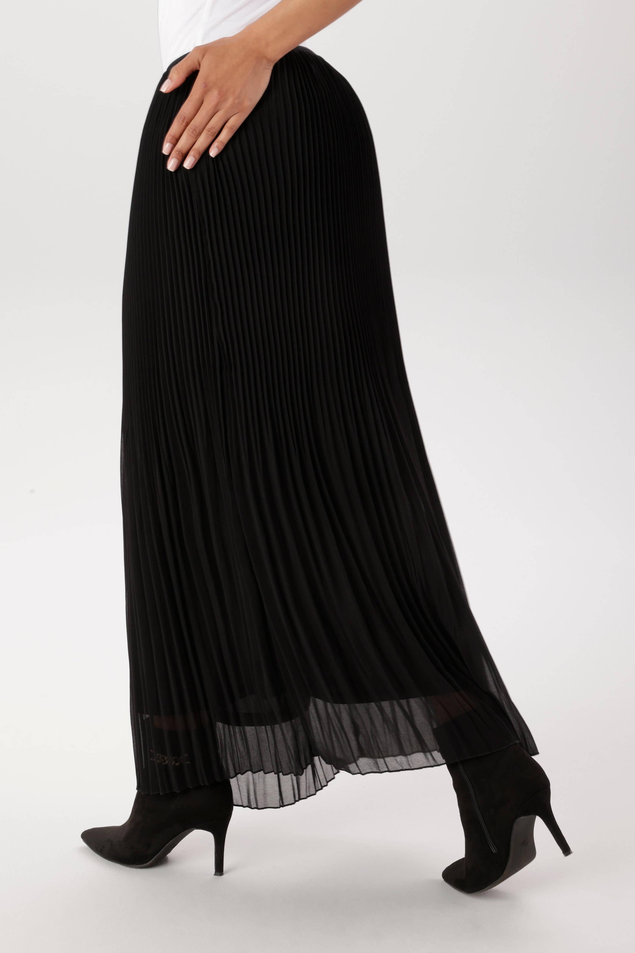Aniston SELECTED Plisseerock plissierter, leicht transparenter Chiffon, gefüttert - NEUE KOLLEKTION