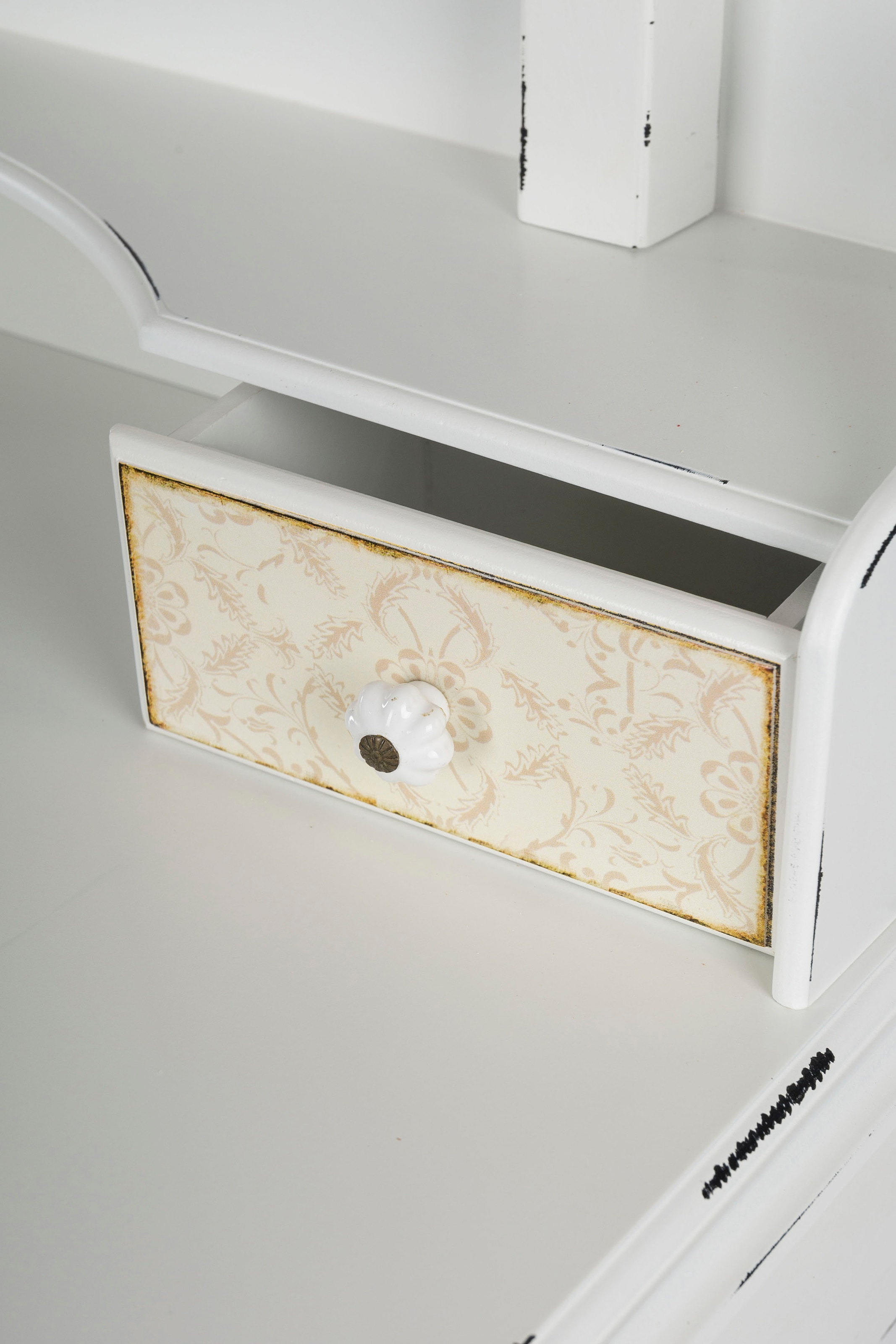 my Flair Schminktisch »Paisley«, Schminktisch, Frisierkommode, Shabby Chic Design mit 4 Schubladen