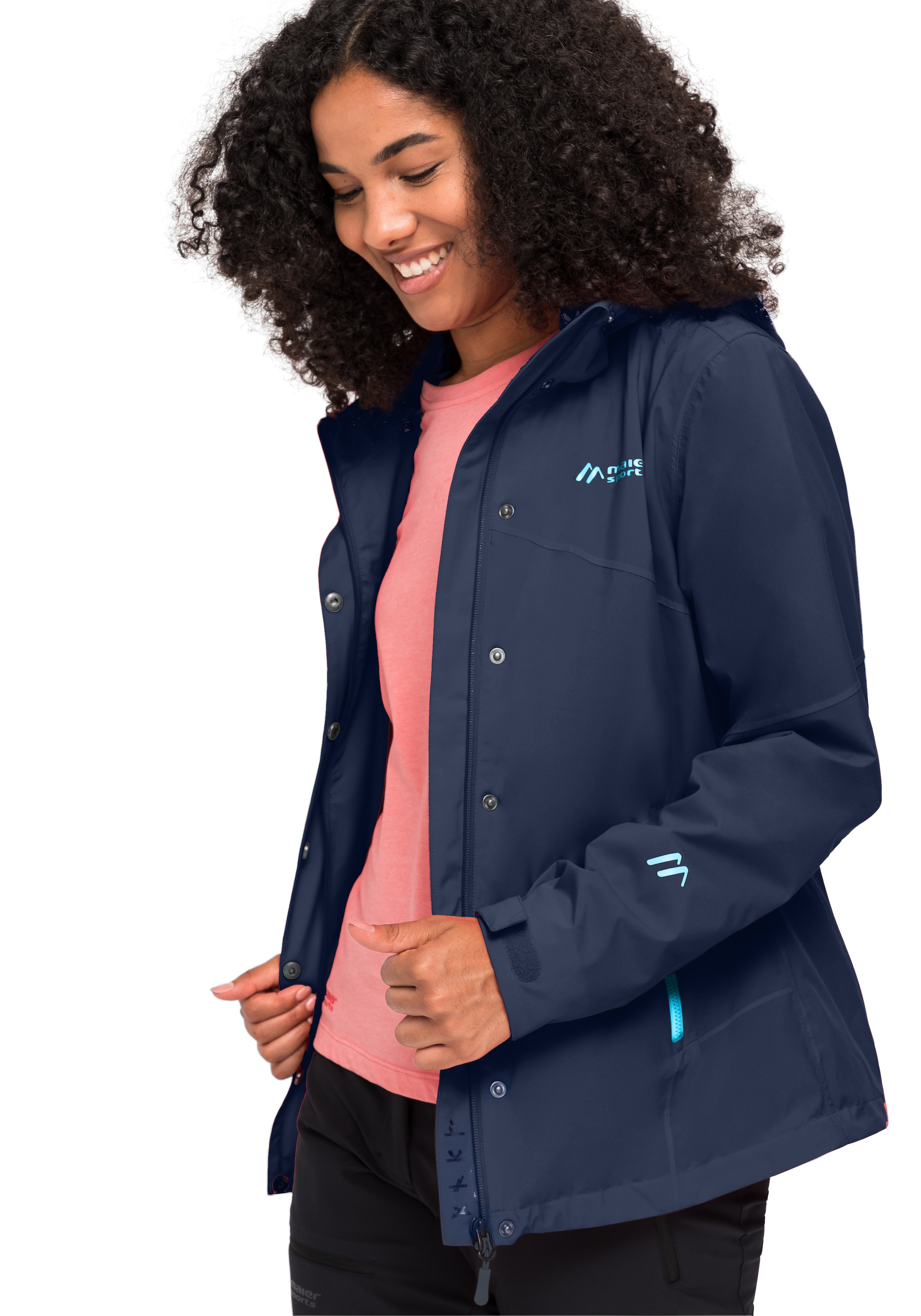 Maier Sports Outdoorjacke »Metor rec W«, Damen Regenjacke wasserdicht mit Kapuze, 2 Taschen aussen, Innentasche