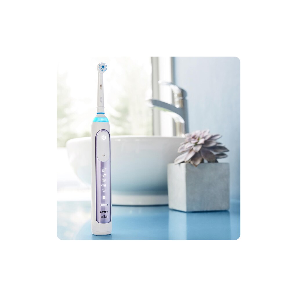 Oral-B Elektrische Zahnbürste »Genius 10100S Orchid Purple«, 1 St. Aufsteckbürsten