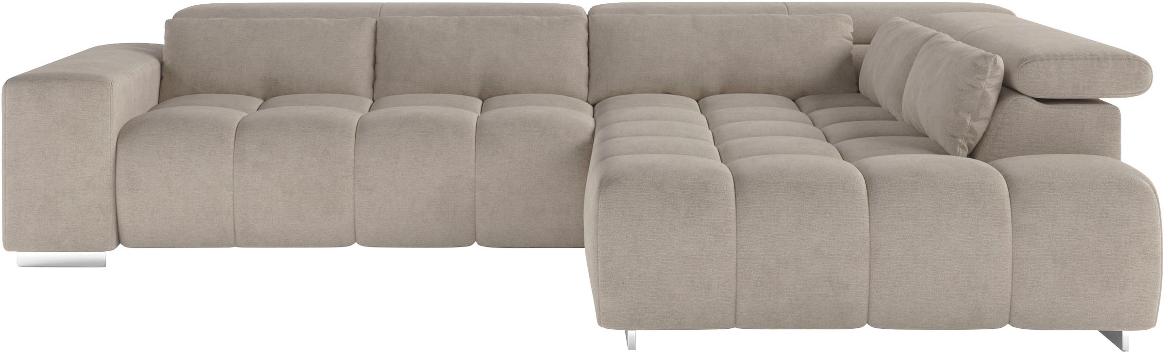 COTTA Ecksofa »Orion L-Form« mit Kopfteilverstellung & 5 Nierenkissen