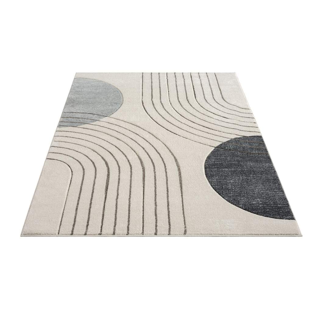 Carpet City Teppich »BONITO7170«, rechteckig, Flachflor, Hochtief-Muster/ 3D-Effekt, Geo-Muster, für Wohnzimmer