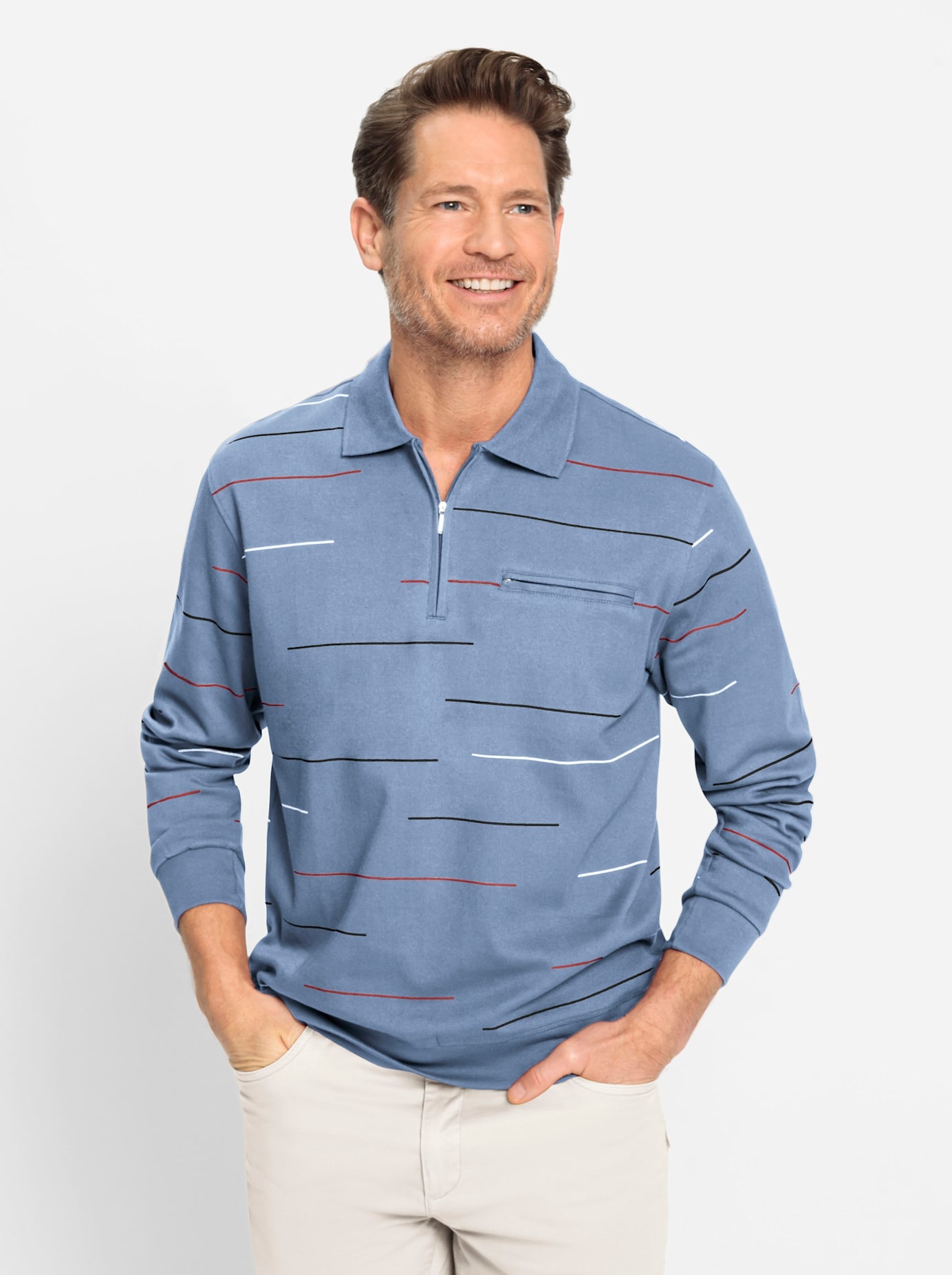 Marco Donati Langarm-Poloshirt "Sweatshirt" 1 Stk.