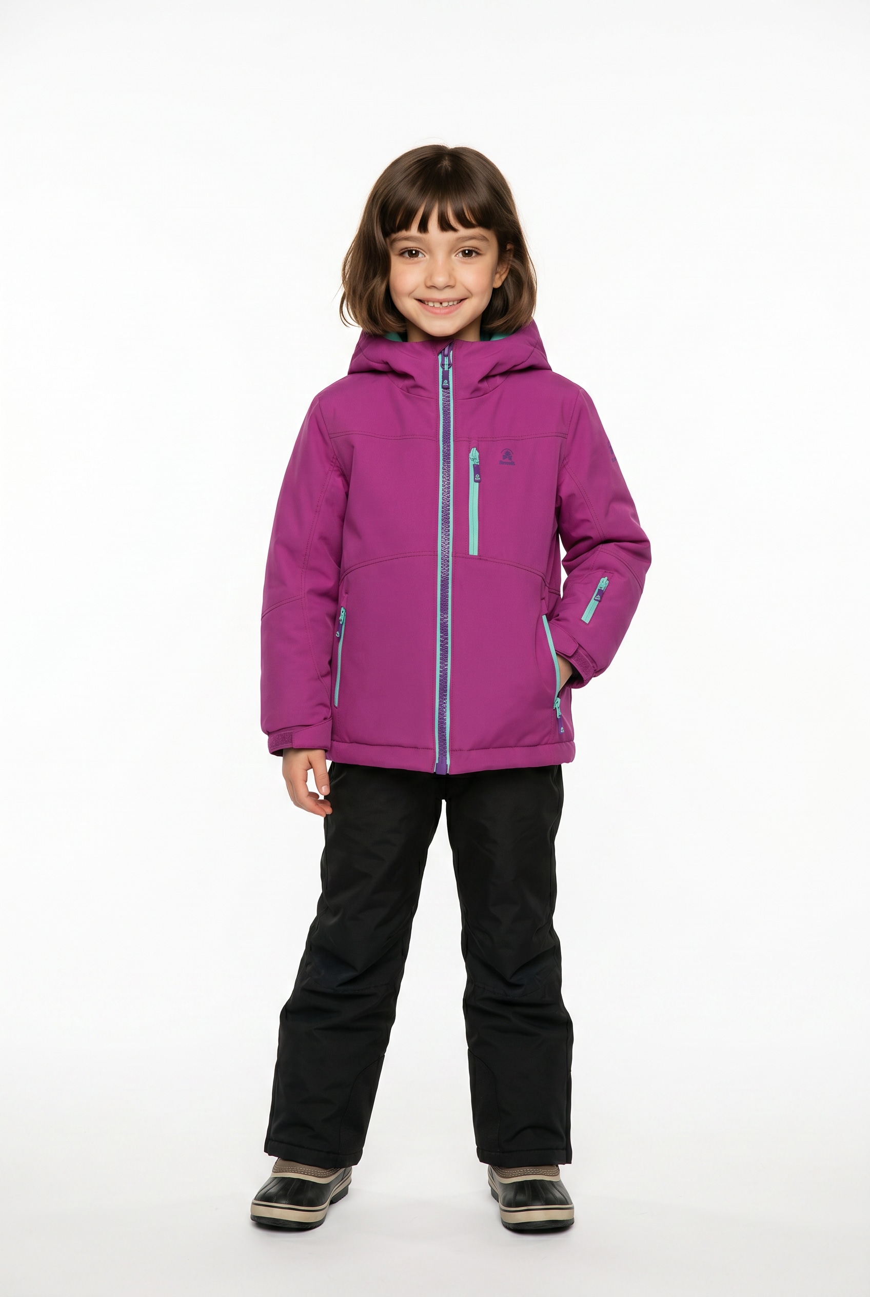 Kamik Winterjacke mit Kapuze mit Fleece-Fütterung an der Kapuze, hochschliessender Kragen