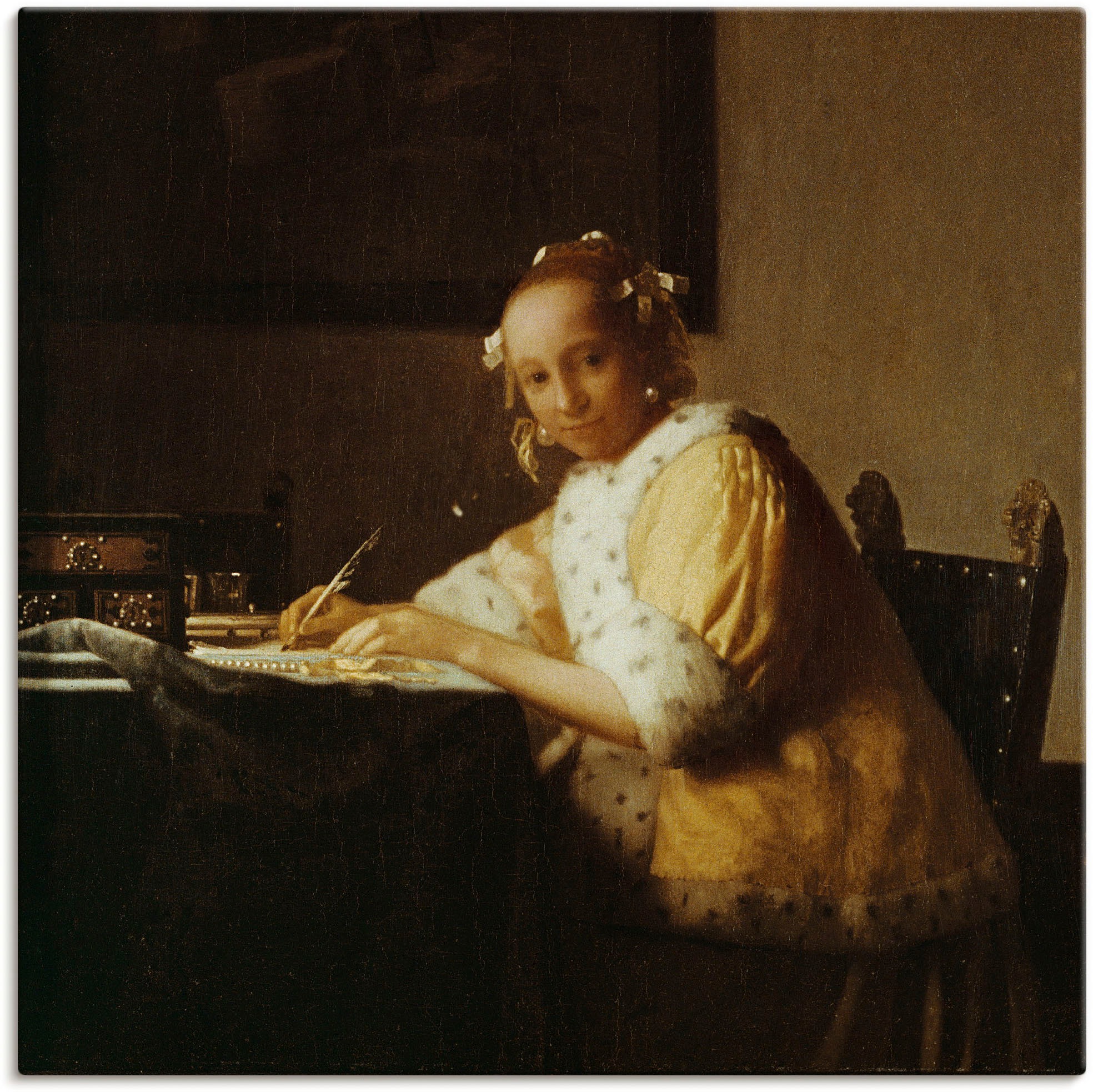 Image of Artland Wandbild »Junges briefschreibendes Mädchen«, Frau, (1 St.), in vielen Grössen & Produktarten -Leinwandbild, Poster, Wandaufkleber / Wandtattoo auch für Badezimmer geeignet bei Ackermann Versand Schweiz