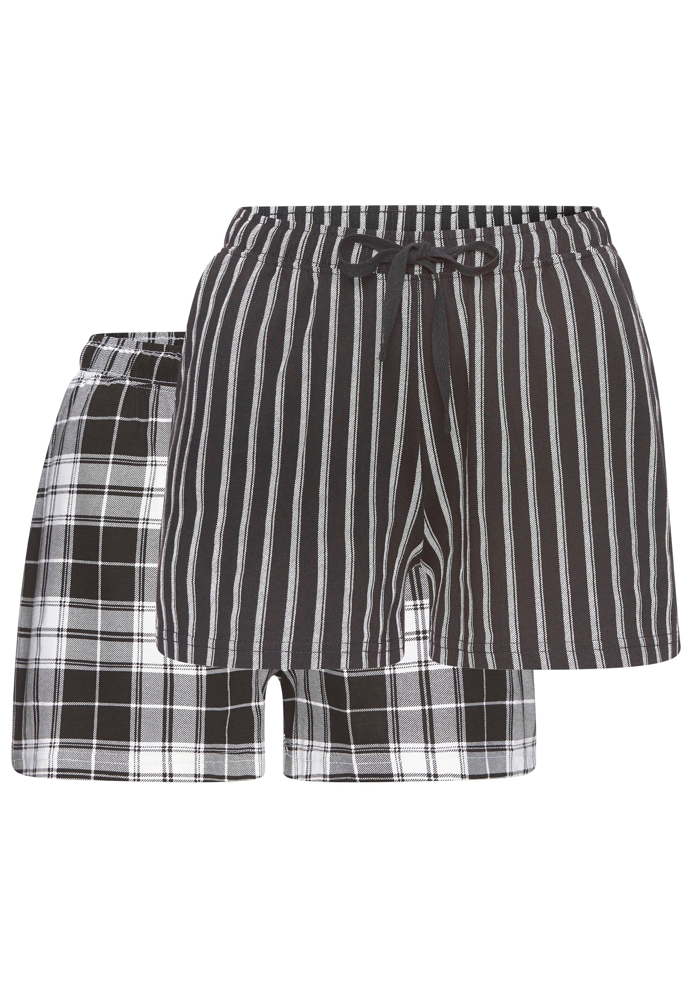 Vivance Dreams Pyjamashorts, (Packung, 2 tlg.), Mit Streifen und Karos