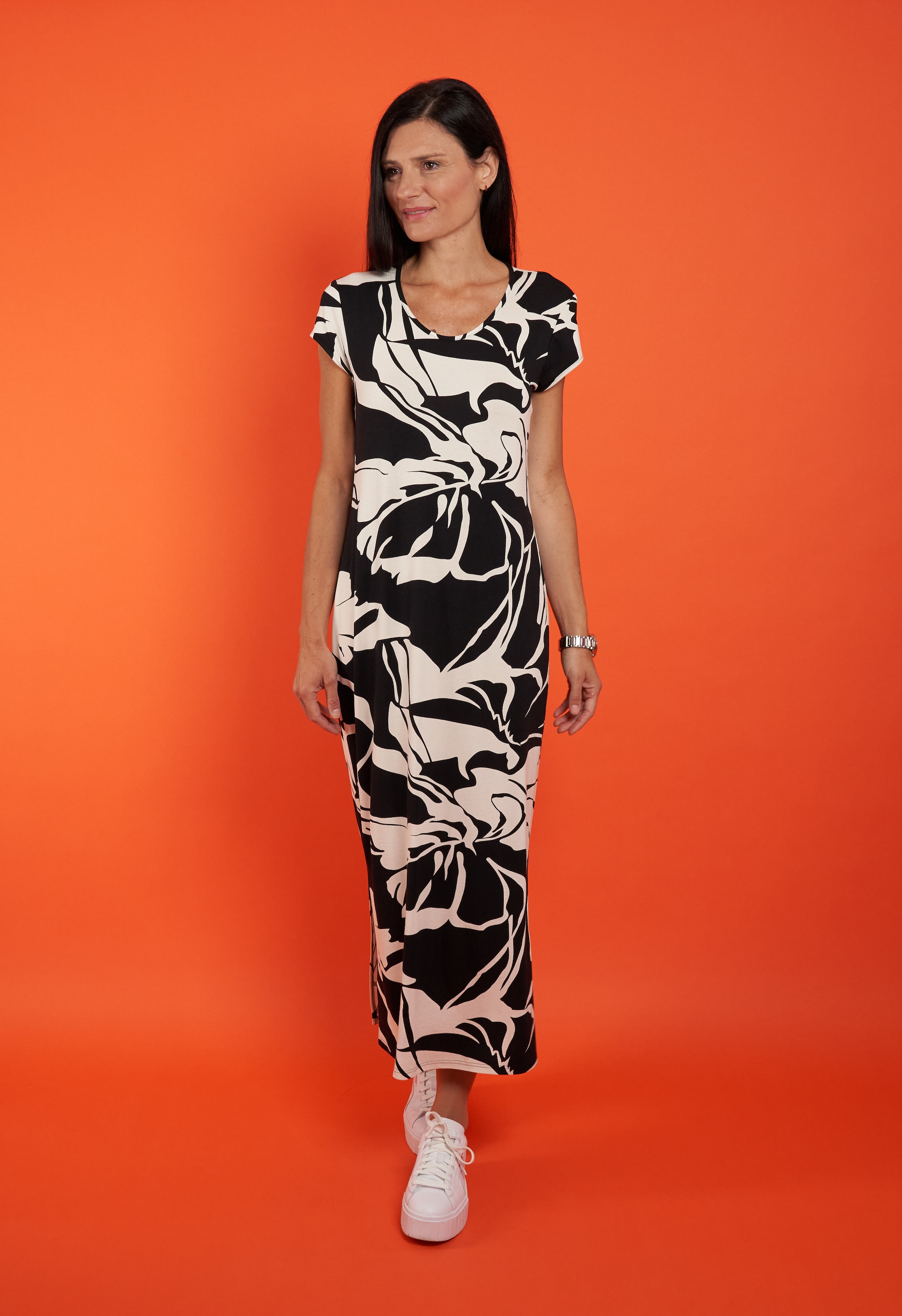 Image of Seidel Moden Maxikleid Ohne Taschen mit floralem Muster, MADE IN GERMANY