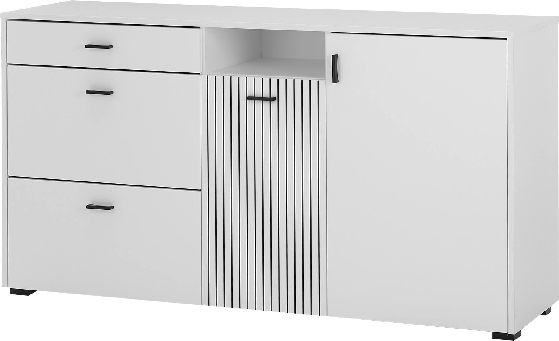 Home affaire Sideboard »Hudson« in moderner Trendfarbe, Griffe aus Metall (Schwarz), Breite 150 cm