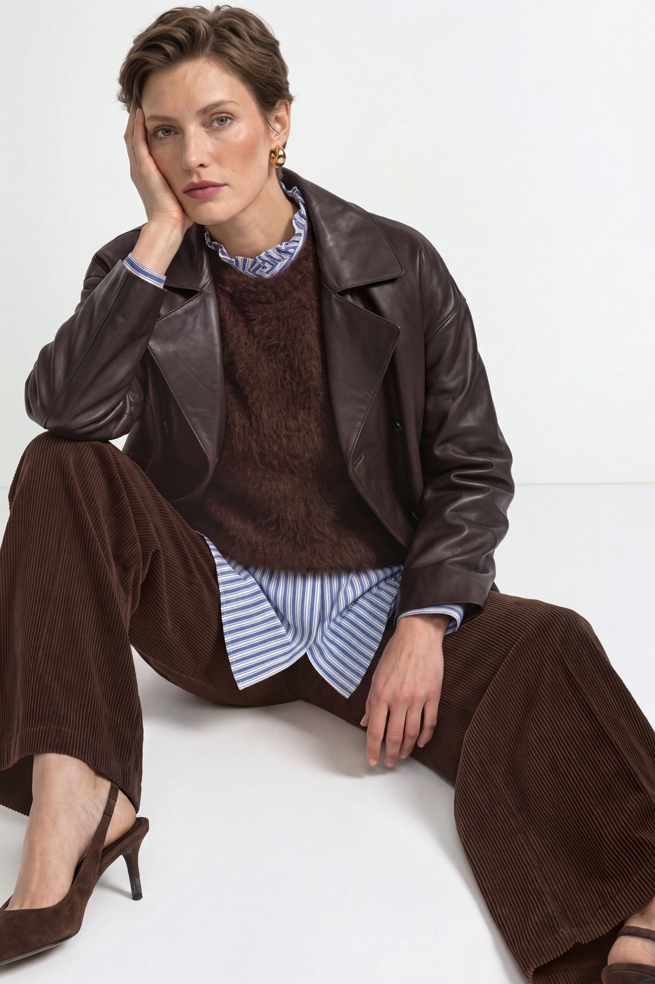 Image of RICHROYAL Lederjacke ohne Kapuze Regular fit mit Reverskragen