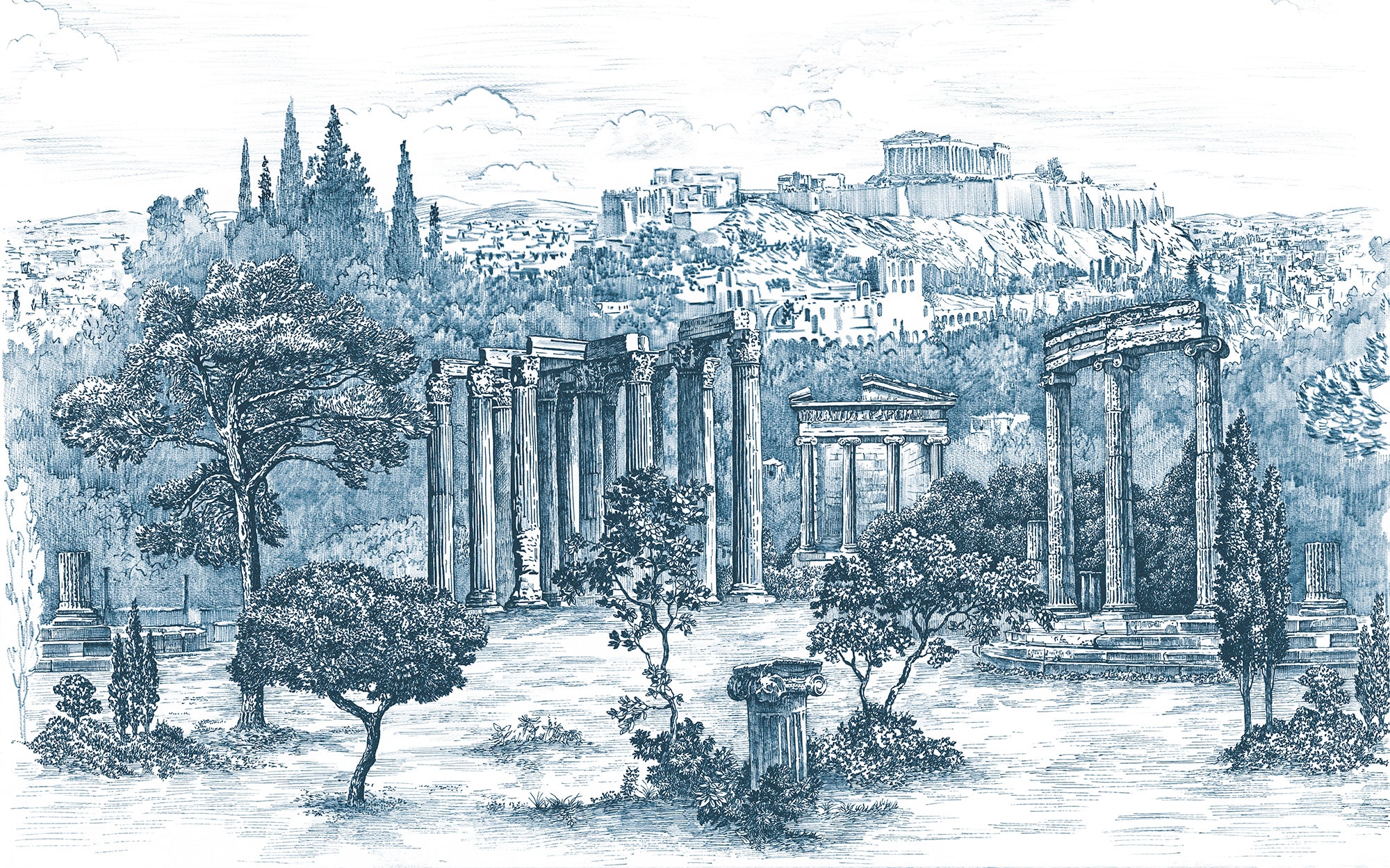 Image of Komar Vliestapete "Digitaldruck Vlies - Ruins - Grösse 400 x 250 cm" bedruckt glatt Wohnzimmer, Schlafzimmer