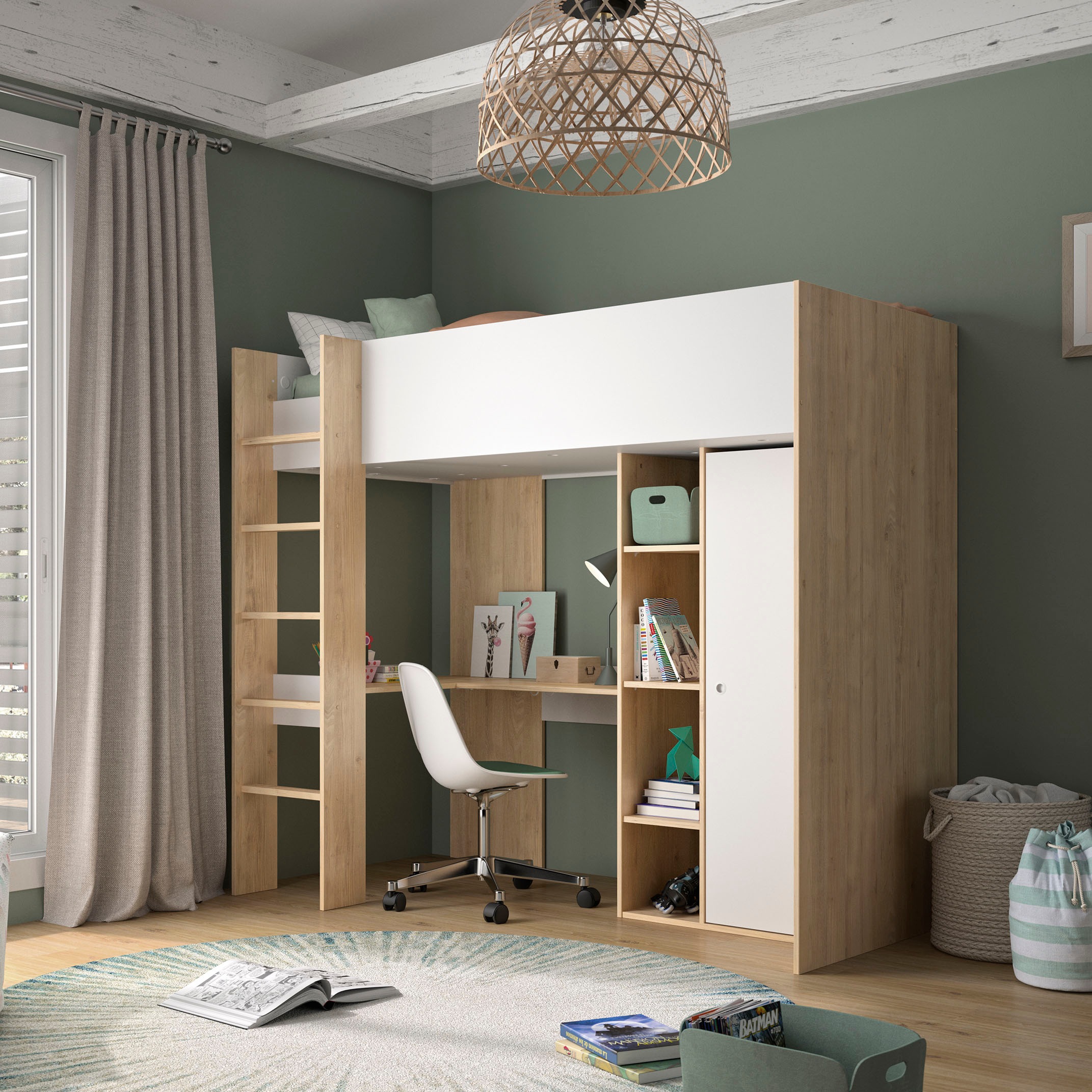 Image of Gami Hochbett "MATIS Hochbett" Platzersparnis, super praktisch und funktional