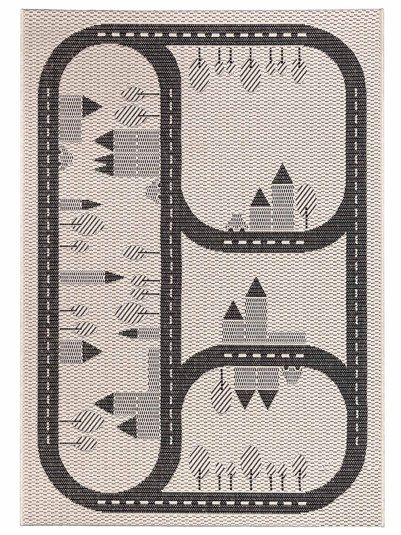 Image of Primaflor-Ideen in Textil Kinderteppich "CABANE - Streets" rechteckig 3 mm Höhe Flachgewebe, Strassen-Spiel-Teppich, In- und Outdoor geeignet