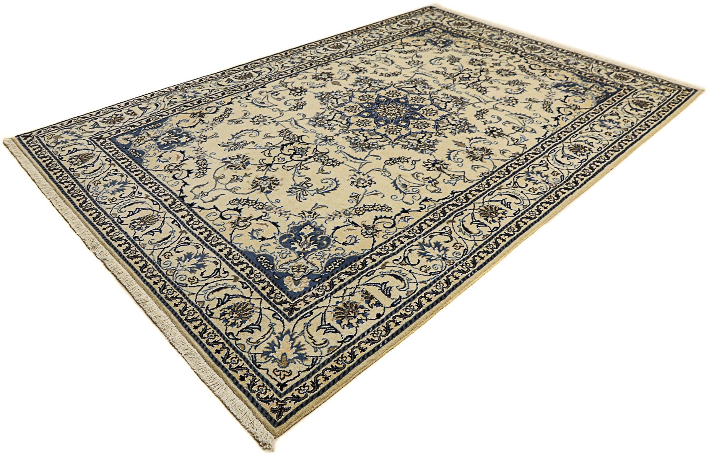 Image of morgenland Orientteppich »Perser - Nain - 296 x 196 cm - beige«, rechteckig, 12 mm Höhe, Wohnzimmer, Handgeknüpft, Einzelstück mit Zertifikat bei Ackermann Versand Schweiz