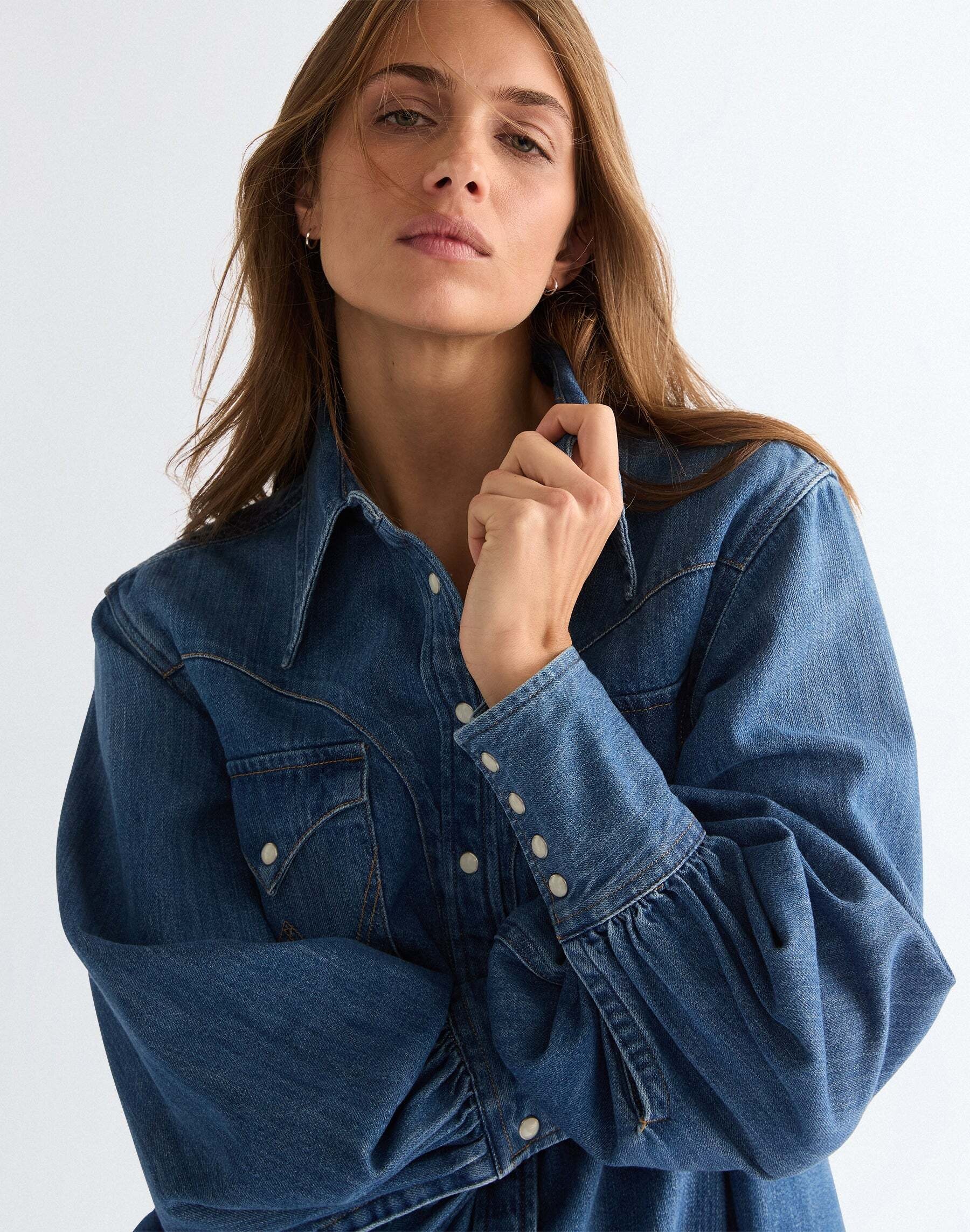 Wrangler Jeansbluse »WRANGLER Jeanshemd Exaggerated Western«