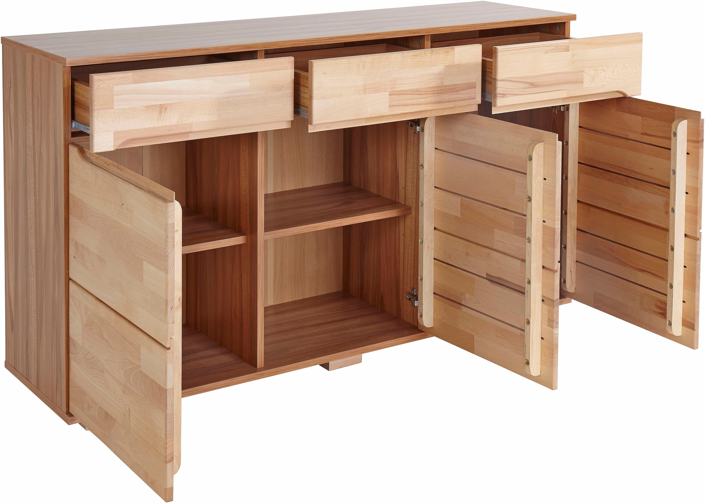 Home affaire Sideboard »Ribe,150cm breit,40 cm tief,Fronten Massivholz,6 Fächer«
