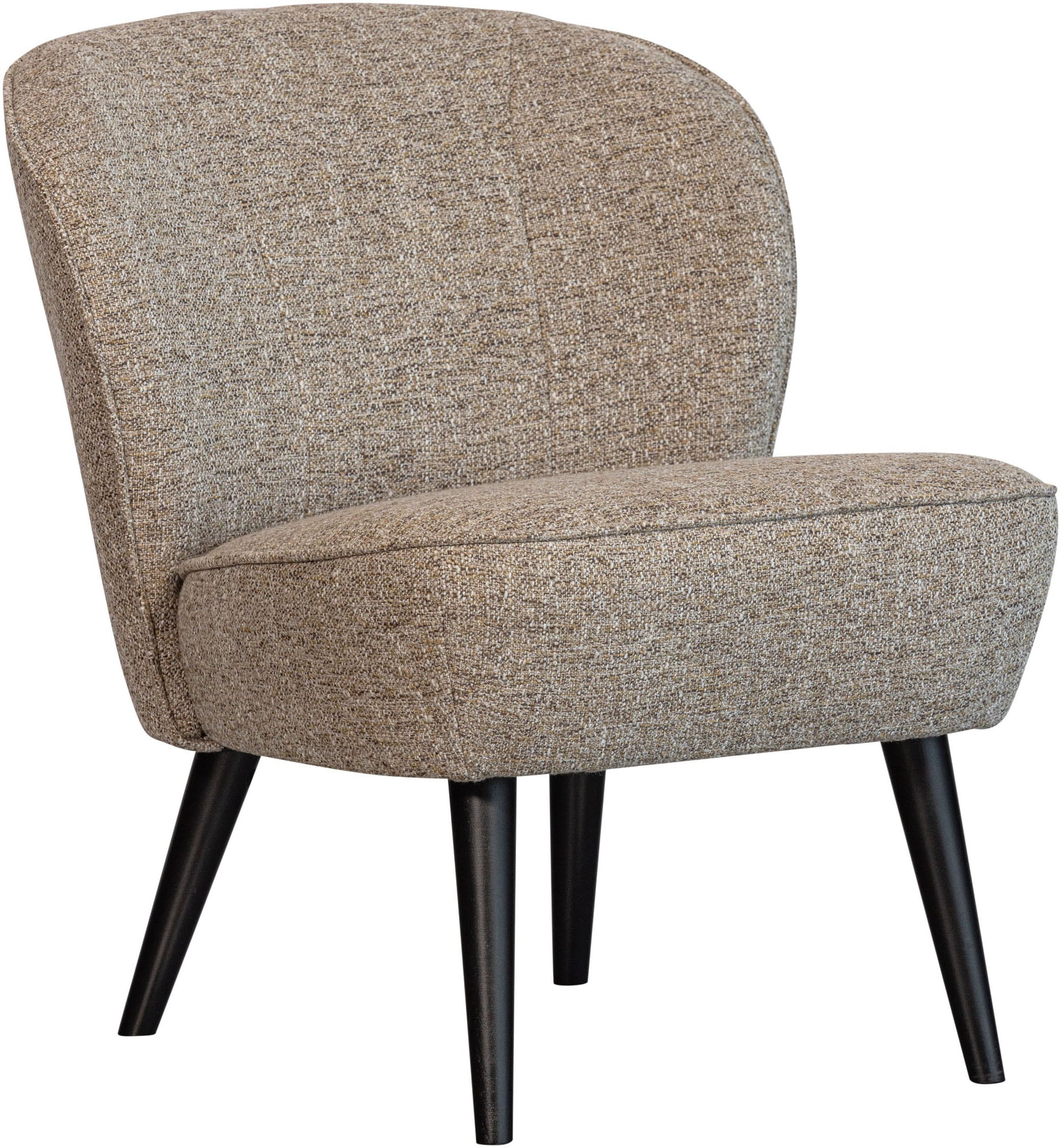 WOOOD Sessel »Sara Bezug mit Birkenholzbeinen, mittlere Sitzhöhe, H71 x B59 x T70 cm« Melange bezug ,Tragkraft 90 kg, Hohe Verschleissfestigkeit