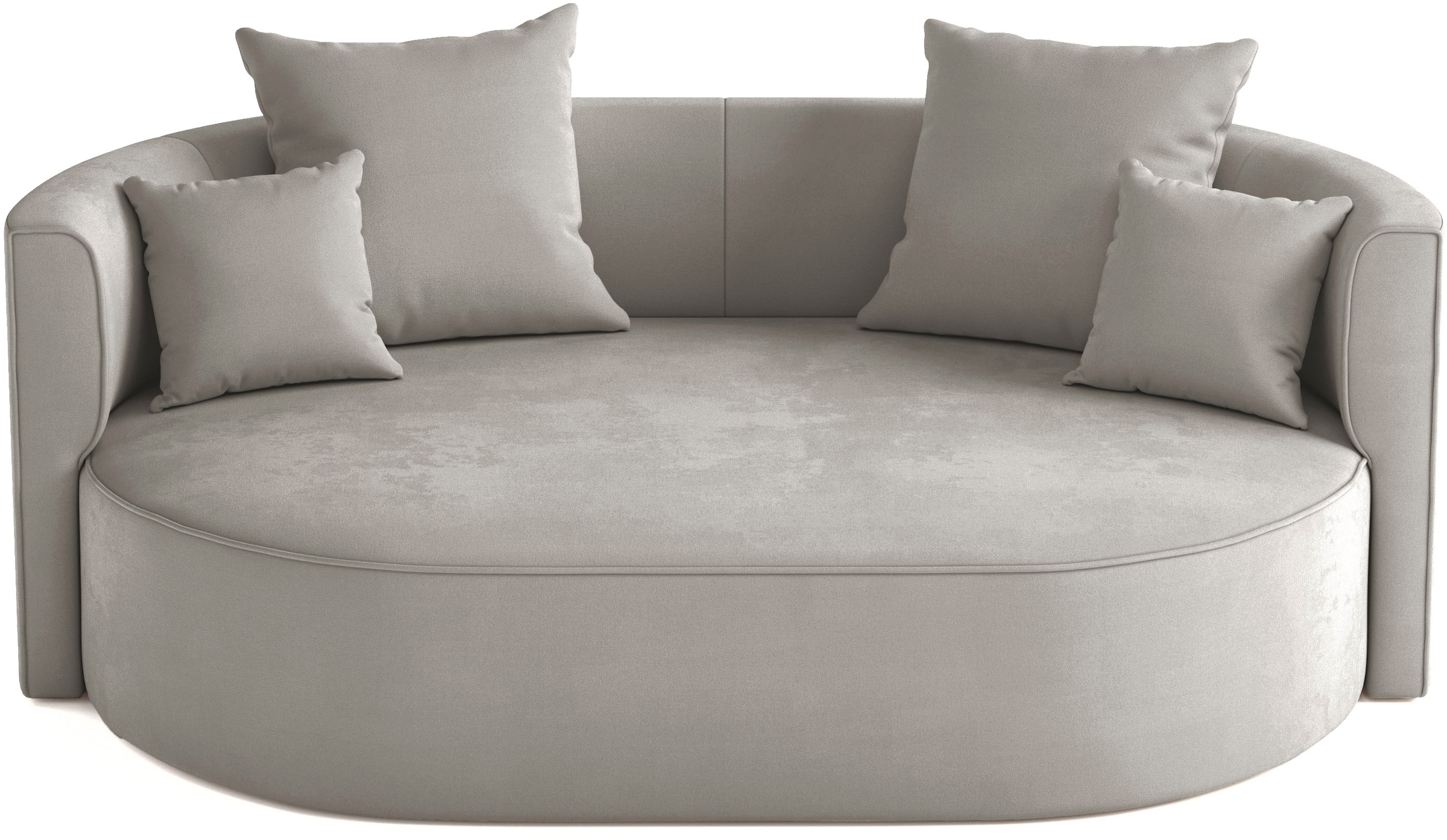 LeGer Home by Lena Gercke 2,5-places »ISALIE, rundes Loungesofa, mit Kissen, perfekt gepolstert« moderne Stoffe, mit 4 Zierkissen, extra grosse Sitzfläche