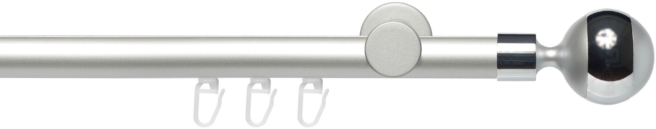 Image of Liedeco Gardinenstange "Innenlaufgarnitur 20 mm Power Kugel mit Ring" Ø 20 mm 1 läufig-läufig Fixmass Gardinenstange Komplett