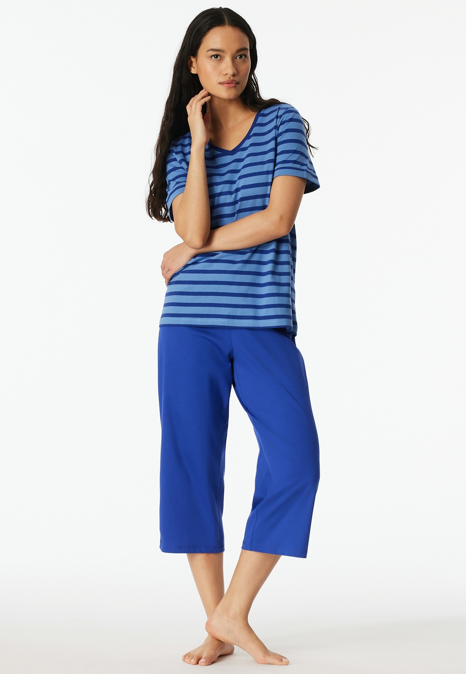 Image of Schiesser Schlafanzug "Casual Essentials" mit modisch umgeschlagenen Ärmeln