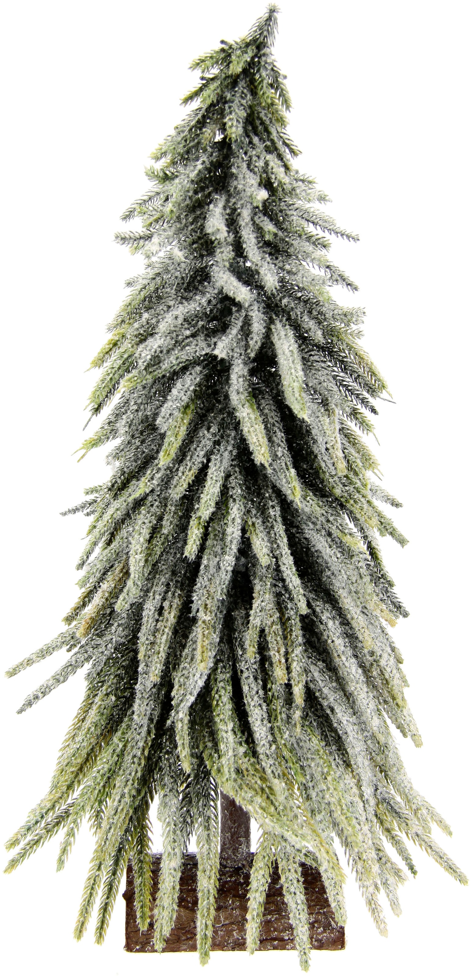Image of I.GE.A. Dekobaum "Weihnachtsdeko, Weihnachtsbaum" Künstlicher mini Tannenbaum geeist auf Holzsockel 32 cm