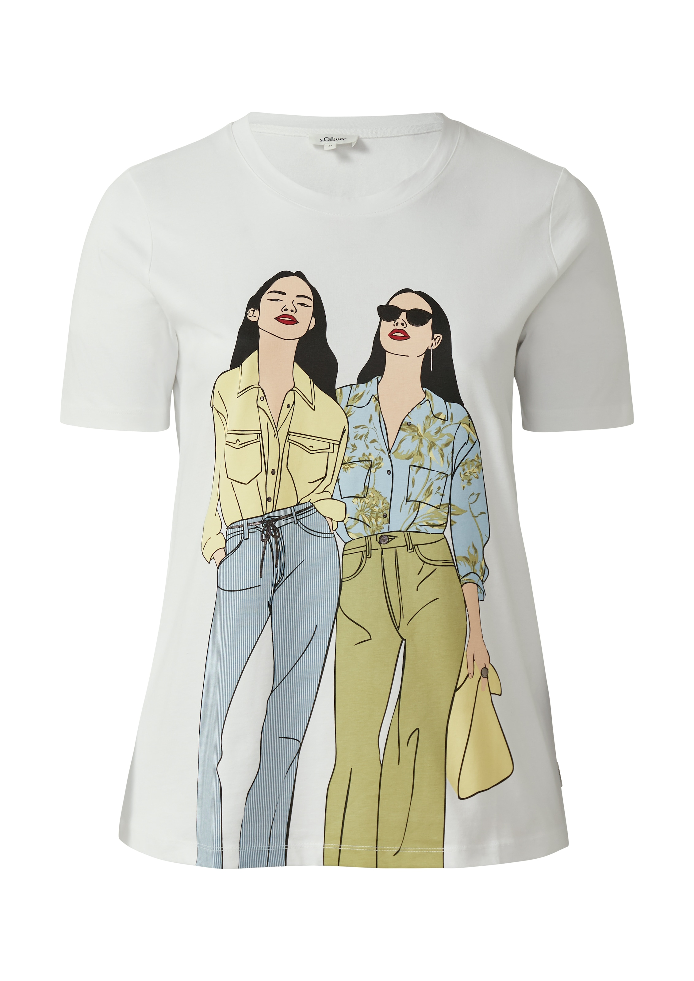 s.Oliver CURVE Kurzarmshirt Sommershirt mit Frontprint/Grösse Grössen