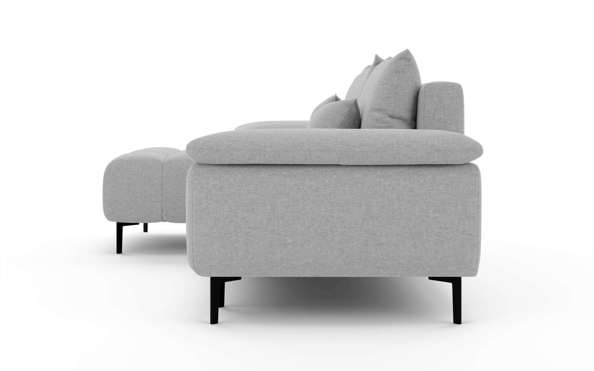 INOSIGN Ecksofa »DROMARA Schlafsofa mit Bettkasten, Masse: B/T/H 277/141/91 cm«, L-Form mit Recamiere rechts/links bestellbar, Wellenunterfederung