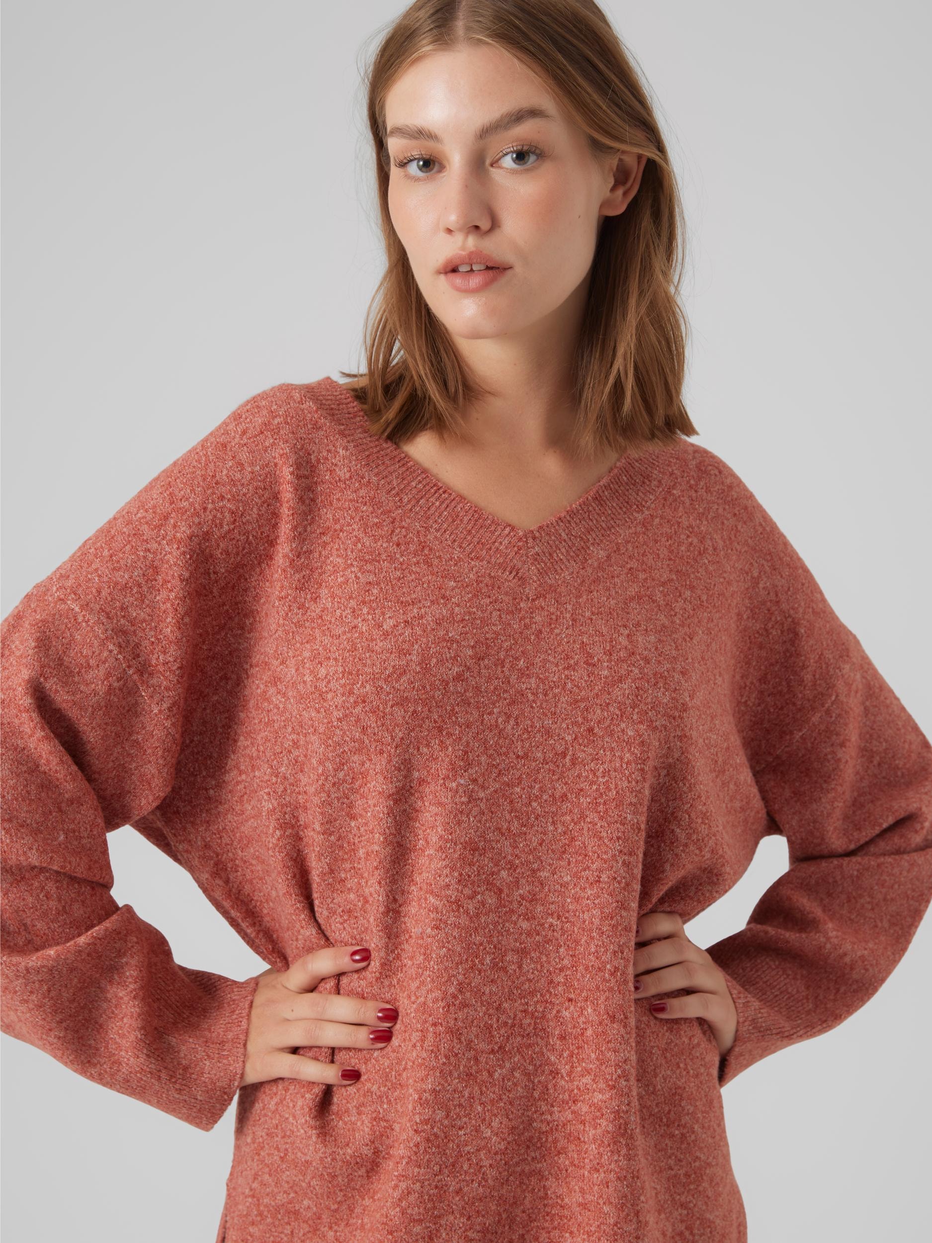 Vero Moda V-Ausschnitt-Pullover »VMDOFFY LS LONG V-NECK PULLOVER GA BOO«