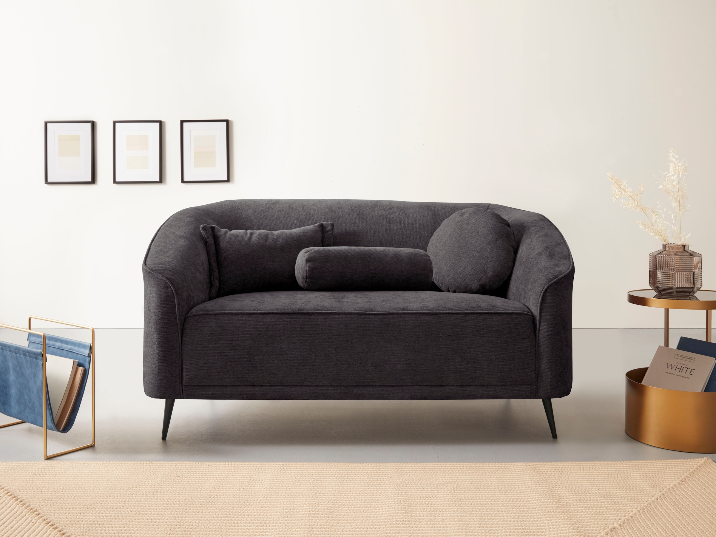 Leonique 2-Sitzer »Ashly« in 3 Bezugsvarianten, Bouclé, Samtoptik und Struktur weich.