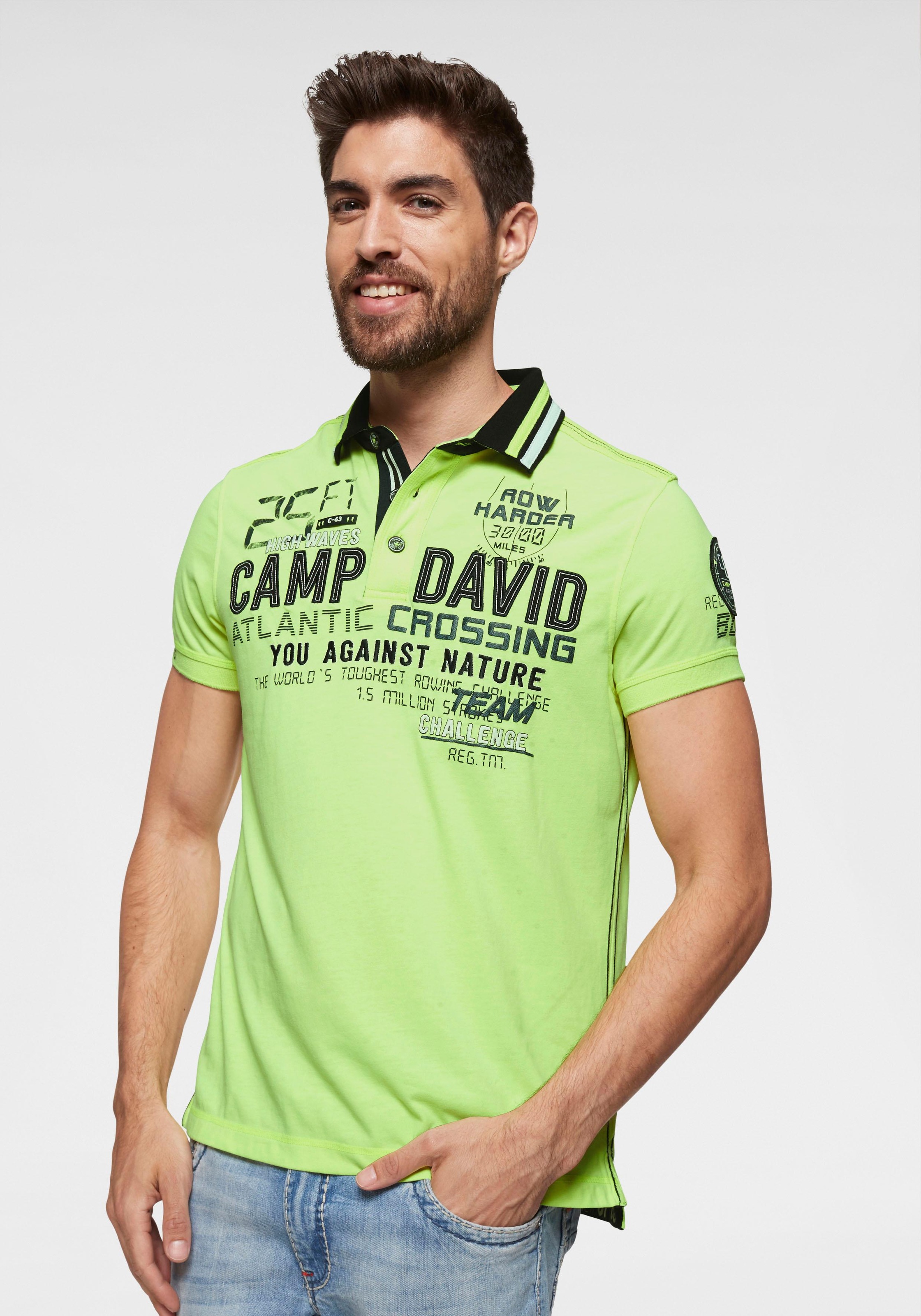 Image of CAMP DAVID Poloshirt, mit grossem Frontprint bei Ackermann Versand Schweiz