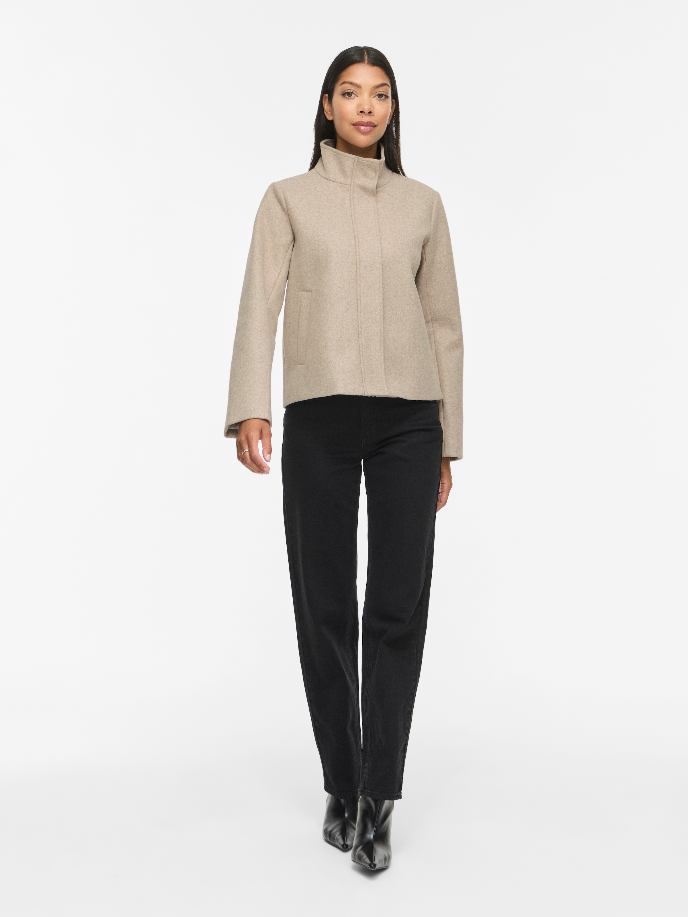Vila Kurzjacke »VICLAUDIA L/S HIGH NECK SHORT JKT- NOOS« Kunstfaser