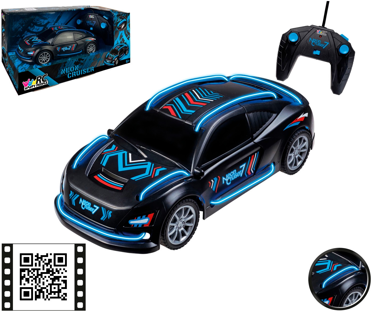 Happy People RC-Auto »Neon Spear« mit Fernbedienung und Leuchtfunktion