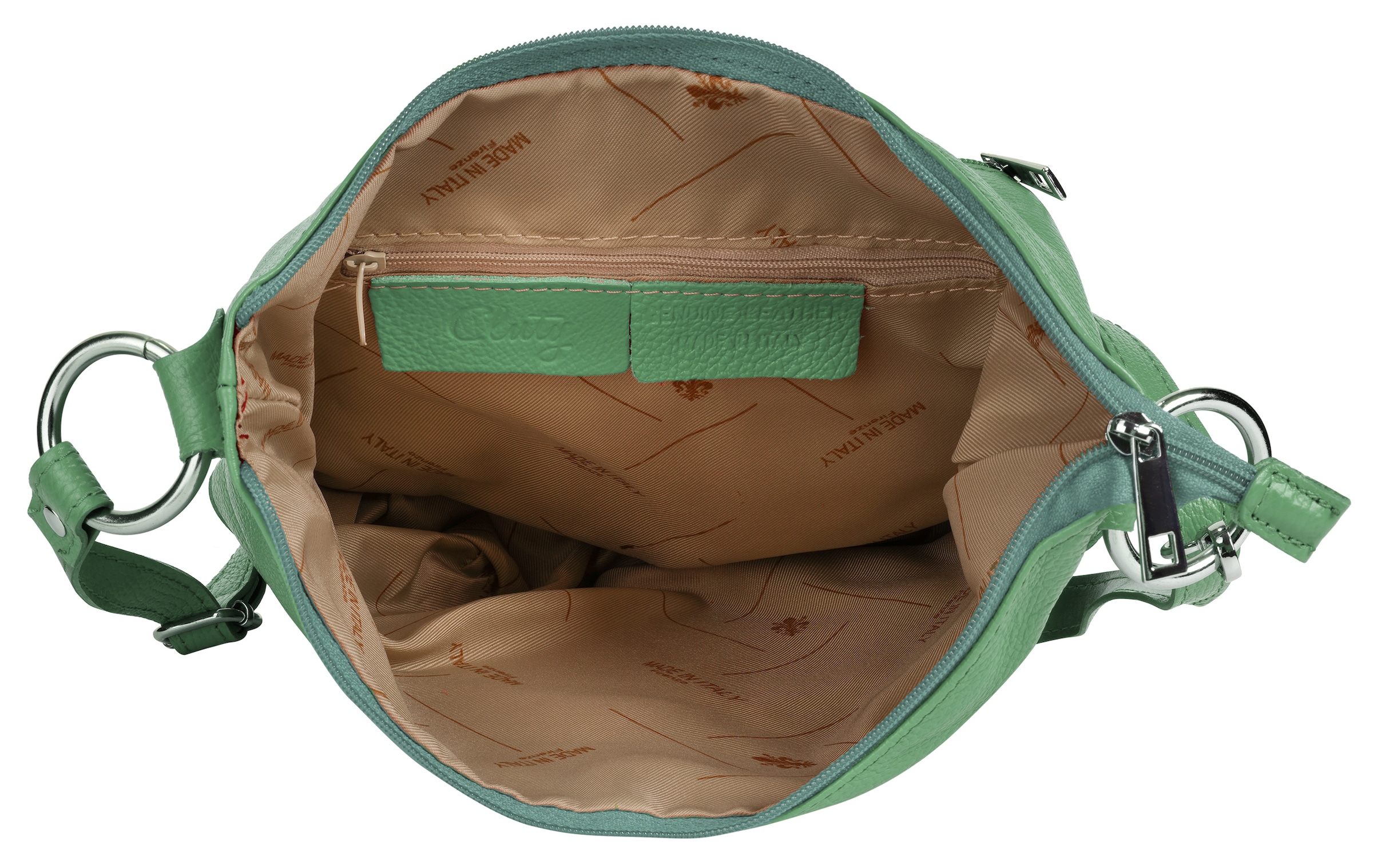 Cluty Umhängetasche, echt Leder, Made in Italy