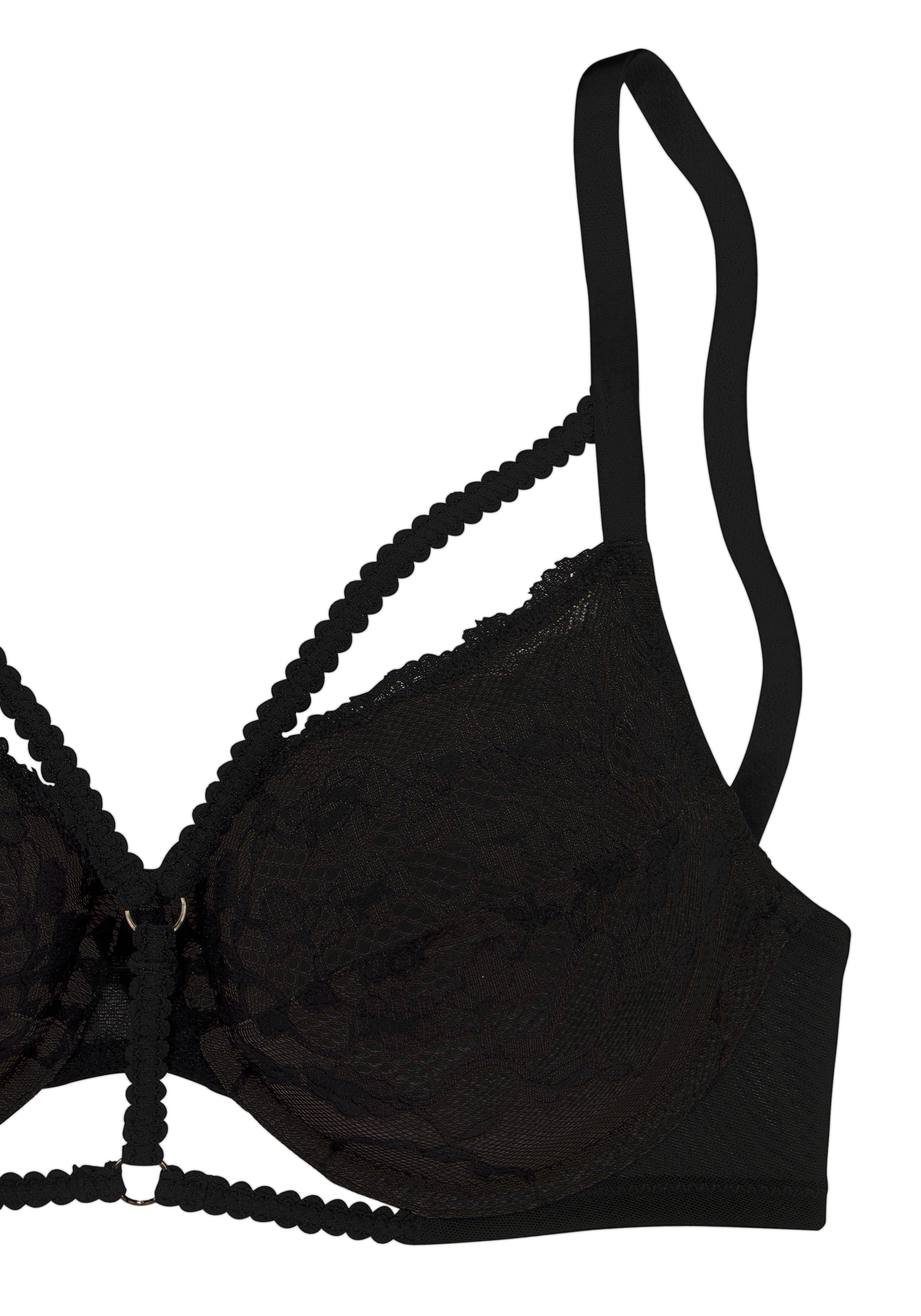 petite fleur goldfarben Bügel-BH, mit einzigartiger Bänder-Optik, sexy Dessous, Reizwäsche
