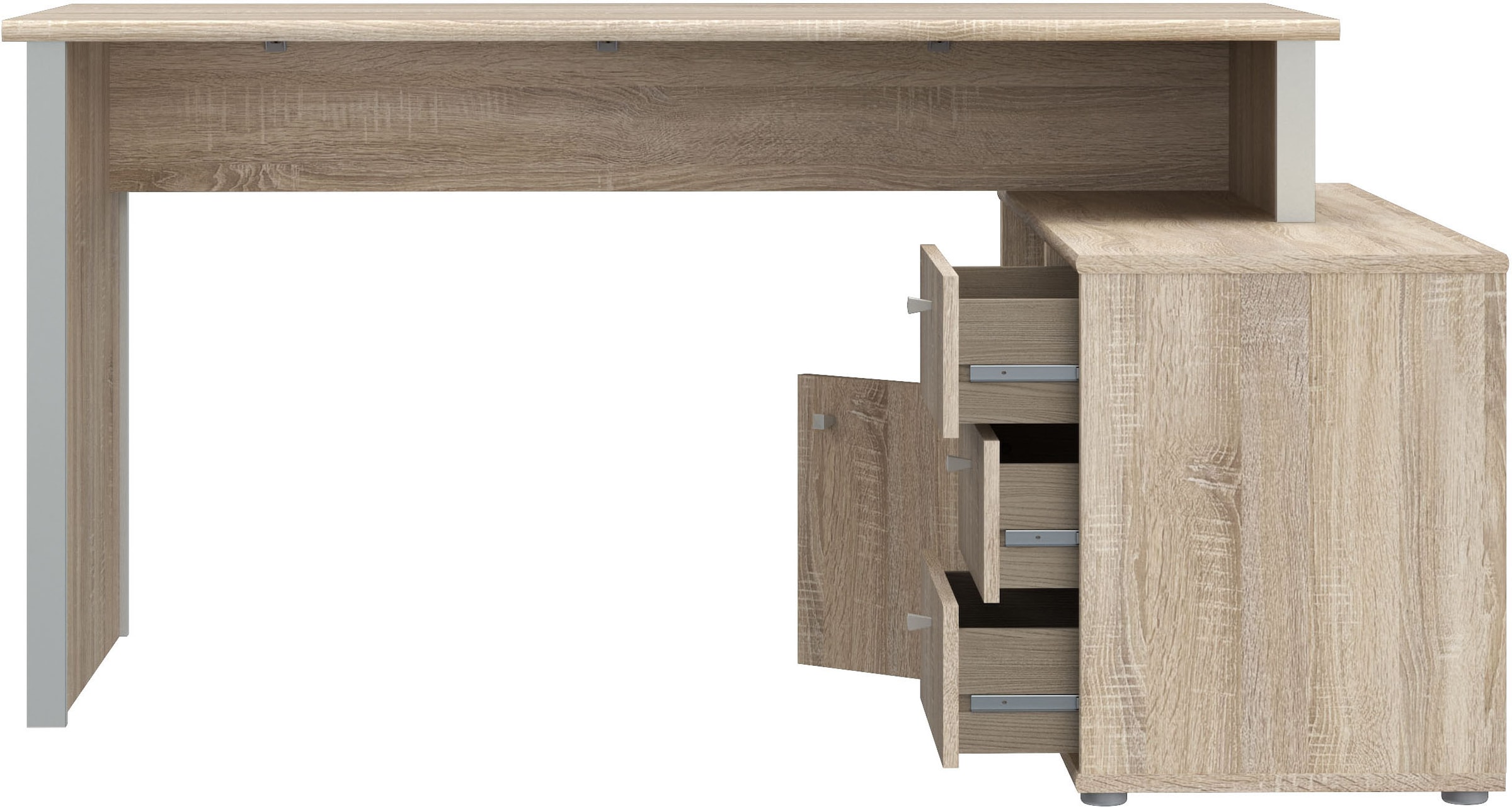 FORTE Eckschreibtisch »Tempra« viel Stauraum, Breite 151 cm
